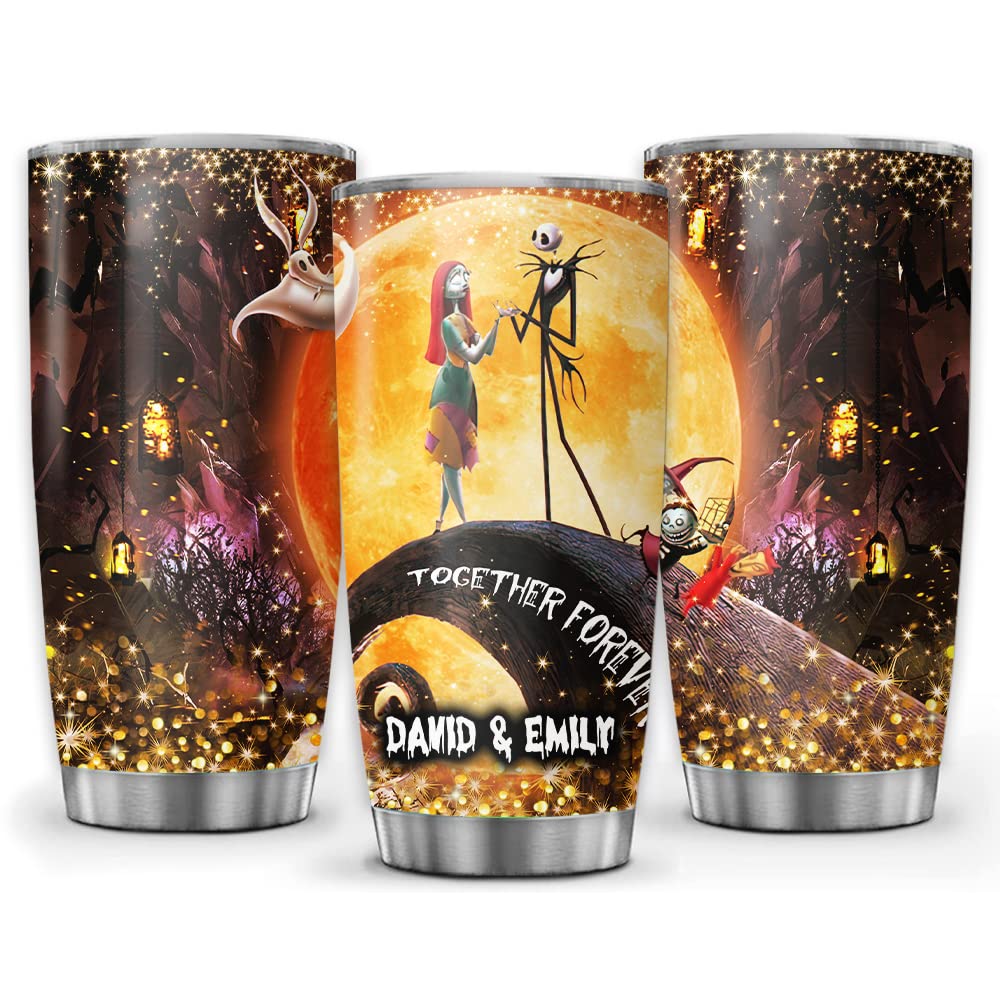 Personalized Sally&Jack Couple Nightmare Characters Halloween Tumbler Gifts For Him Her Wife Husband Before Christmas Movie 30Oz