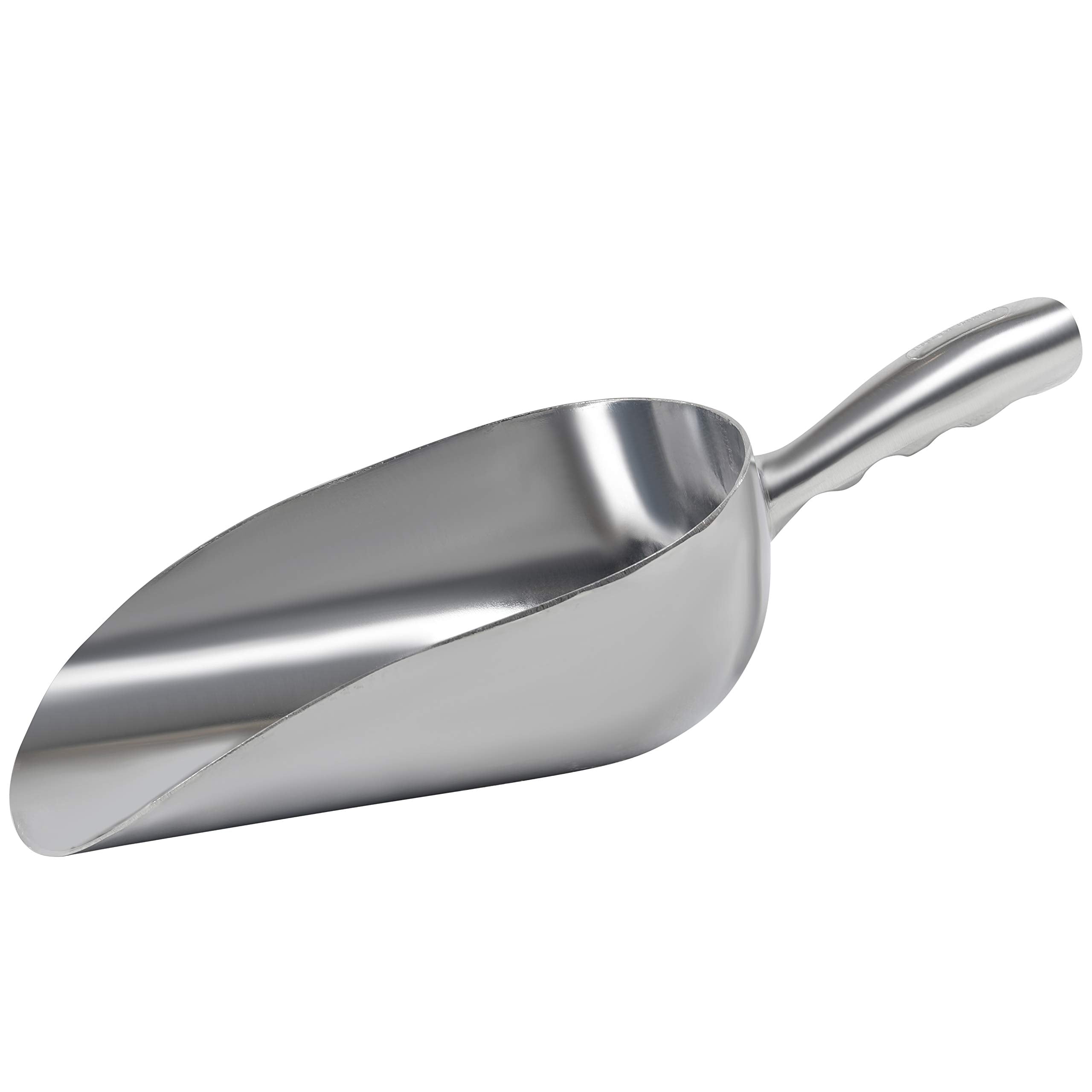 Cast Aluminum Utility Scoop - 58 Oz. - Round Bottom, Ice Scoop For Multi-Purpose Use, With Finger Groove Handle (58 Oz.)