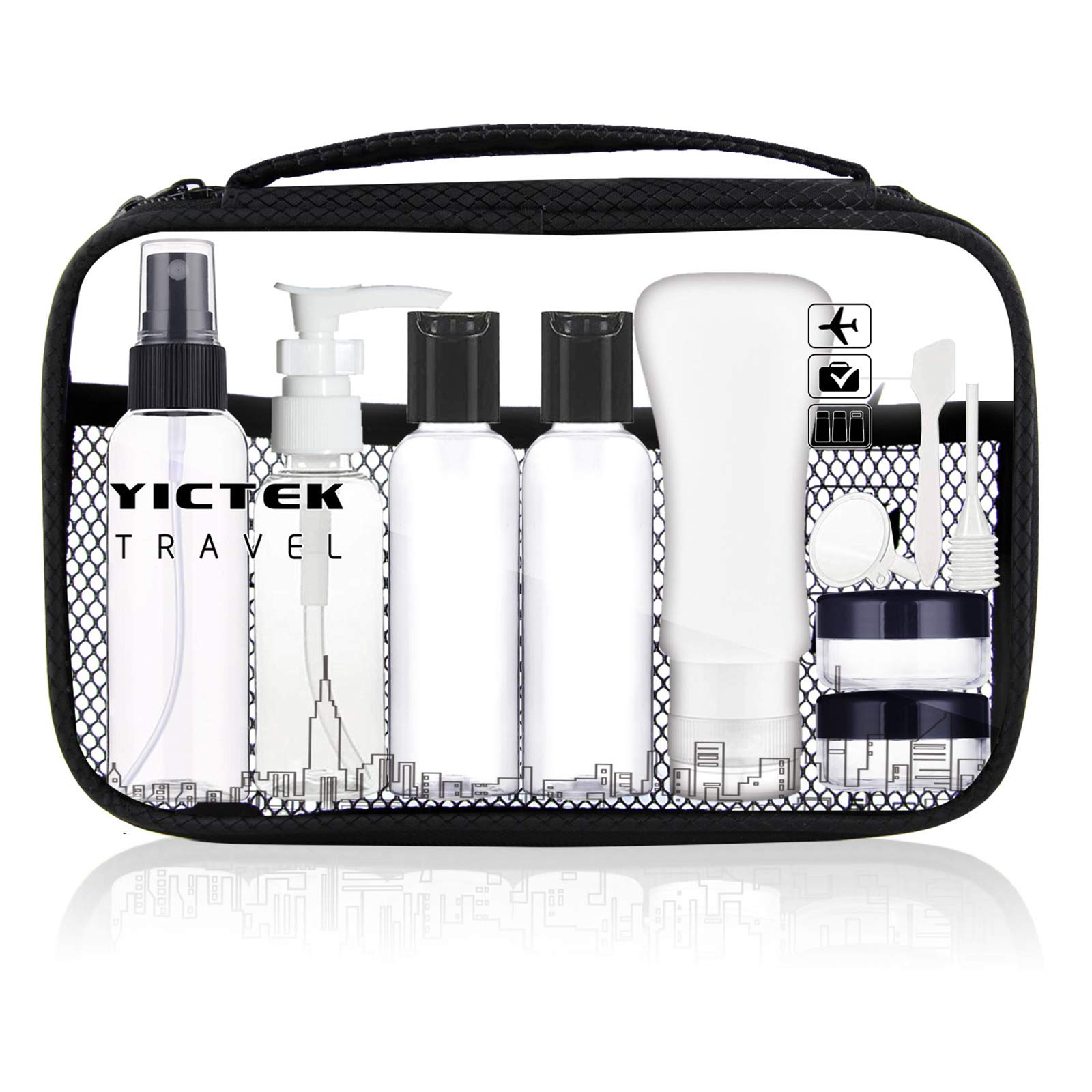 Yictek Empty Plastic Travel Bottles Containers For Toiletries, Tsa Approved Travel Size Toiletries Bottles Kit For Liquids Shamp