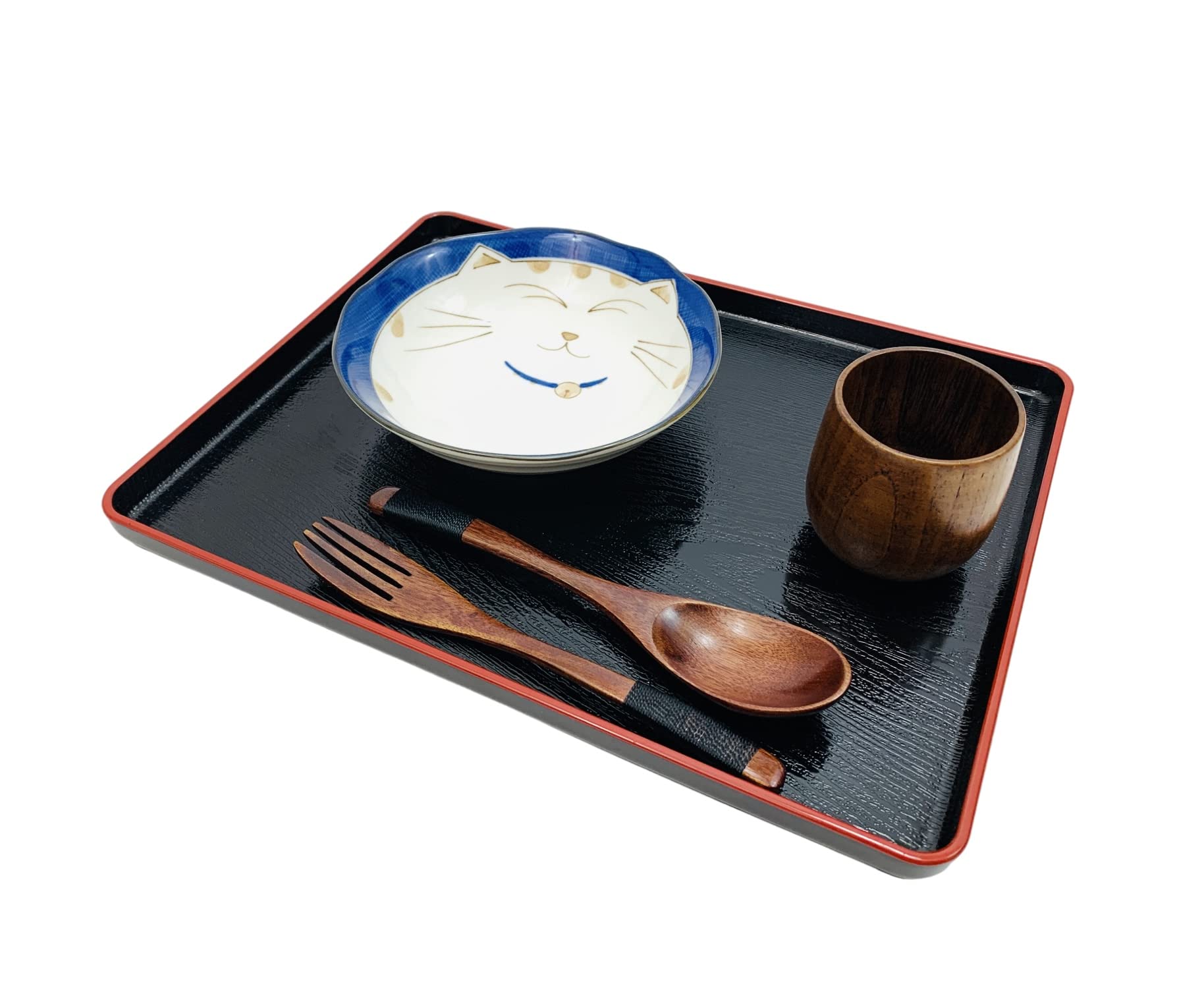 JapanBargain Japanese Porcelain Soup Bowl, 6.75-inch, Blue, Maneki Neko Lucky Cat Pattern, Ideal for Rice, Udon, Ramen, Cereal