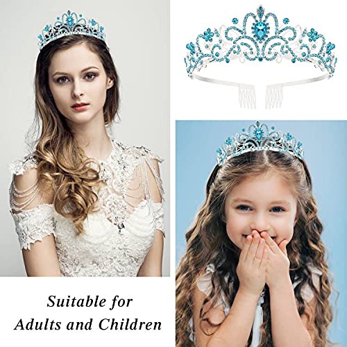 Birthday Crowns For Women, Tiaras And Crown For Women, Tiara For Women Birthday Queen, Birthday Crown And Sash For Women, Blue R
