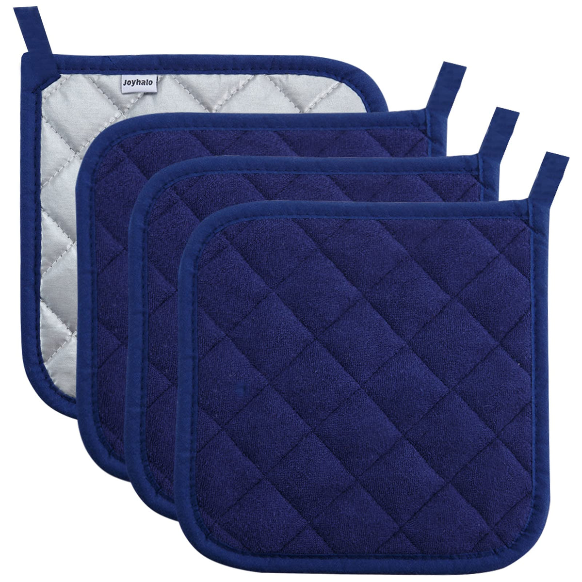 Joyhalo 4 Pack Pot Holders For Kitchen Heat Resistant Pot Holders Sets Oven Hot Pads Terry Cloth Pot Holders For Cooking Baking