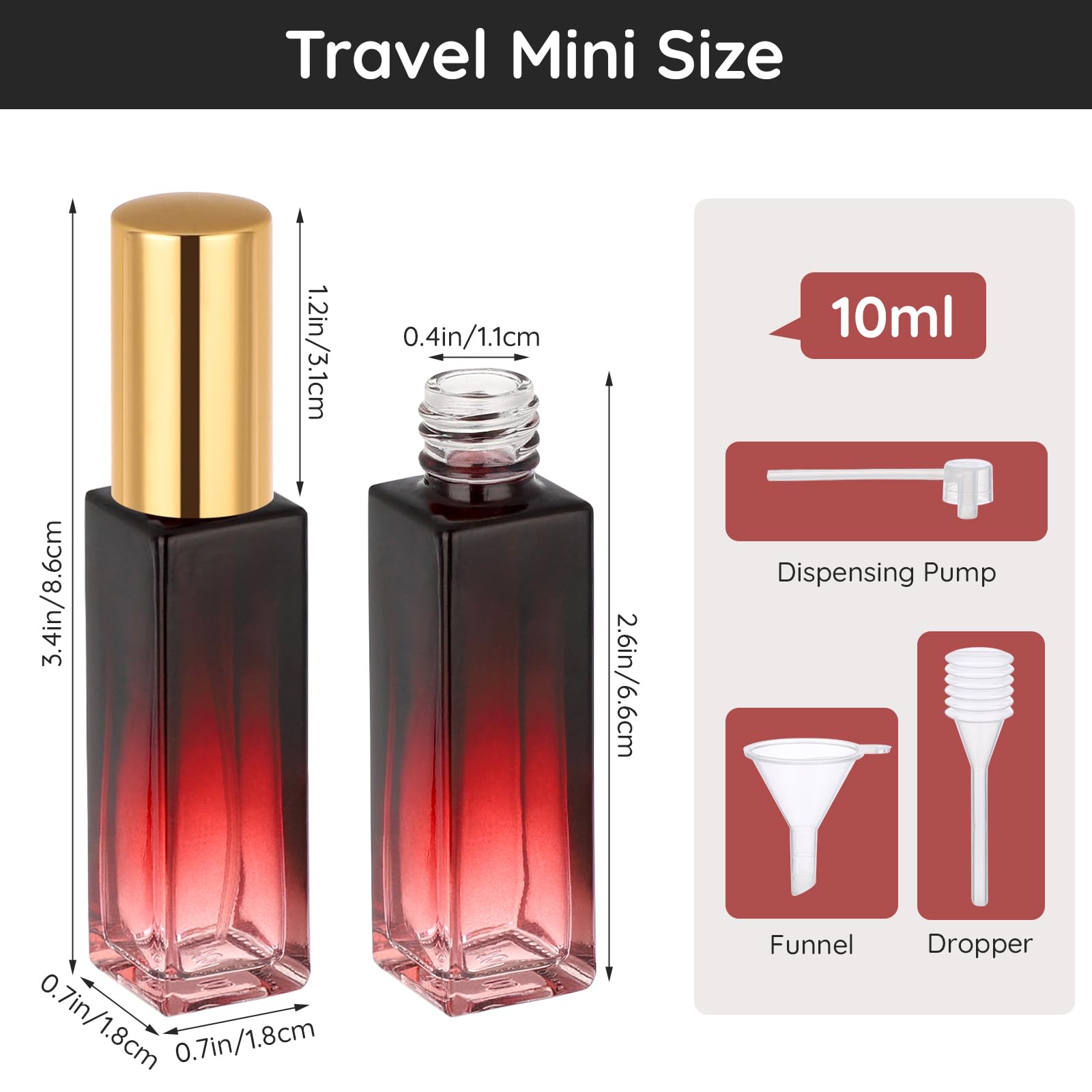 Segbeauty 0.34Oz Empty Travel Perfume Atomizer Refillable, 5 Pack Mini Glass Perfume Spray Bottles, 10Ml Portable Travel Cologne