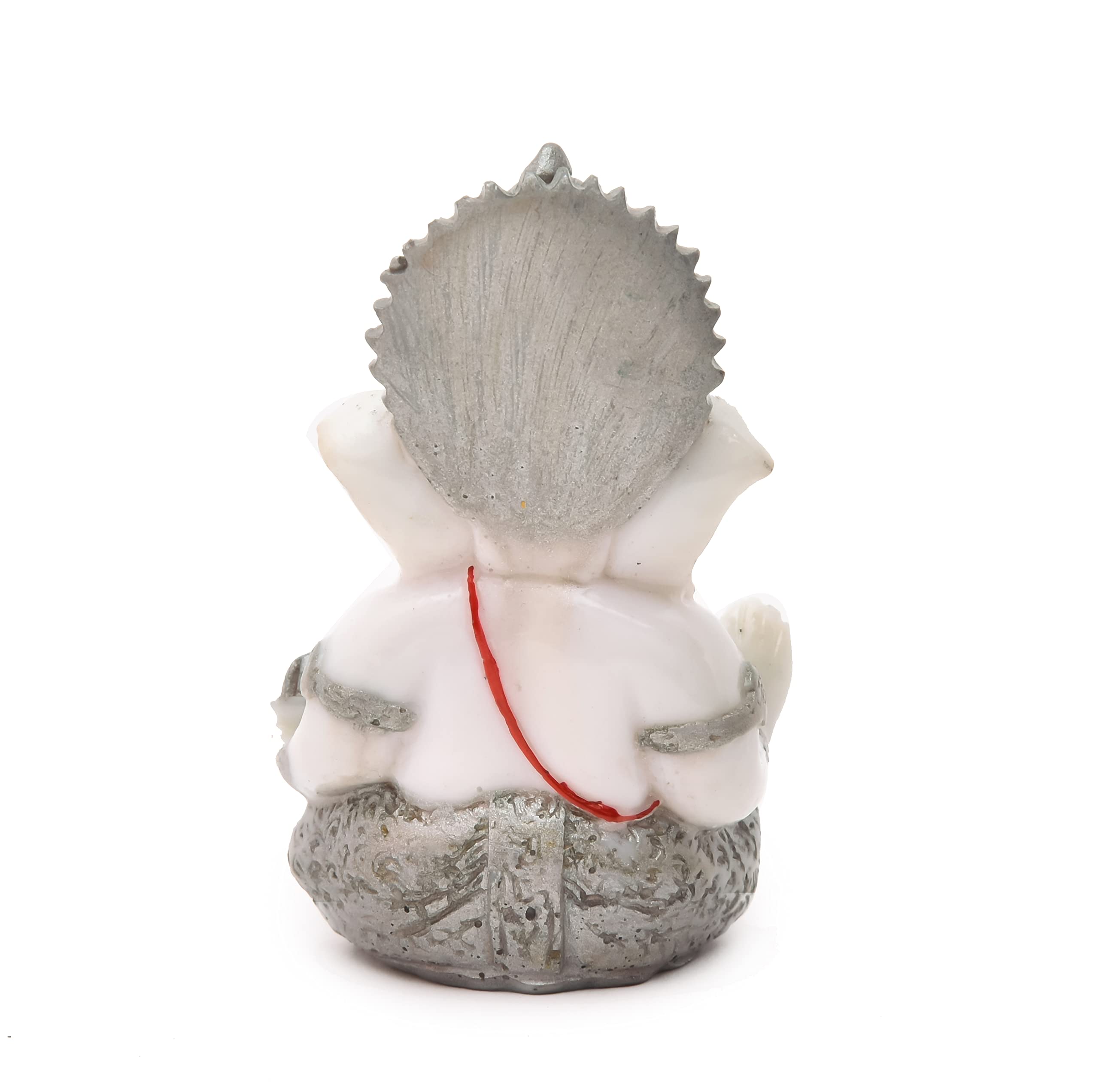Household Hub Polyresin Hand Printed Ganesh Jimurti Lord Shiva Statue Marble Dust Syntheric For Pooja Room I Home Temple Decorat