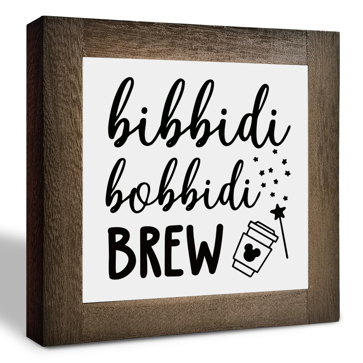 Bippity Boppity Wooden Plaque Sign, Rustic Coffee Table Sign, Kitchen & Home Decor, Tabletop Decor, Coffee & Disney Lover Gift, 
