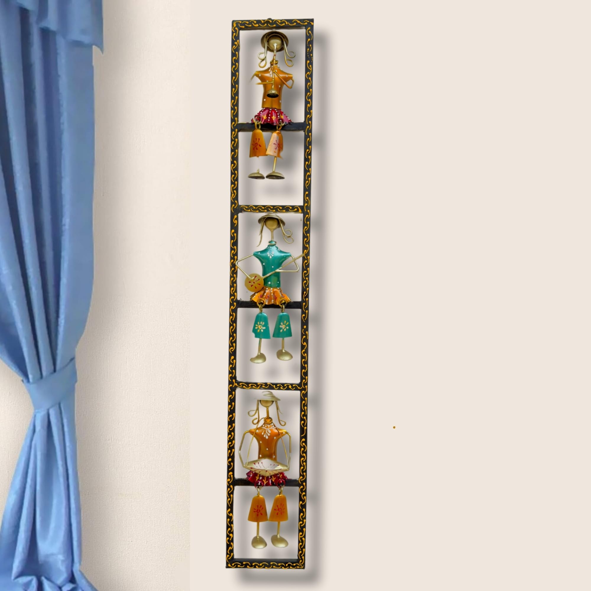 RSN Metal Wall Decor Rajasthani 3 Musicians Wall Art/Wall Hanging For Home Decor Size-35 x5 Inch