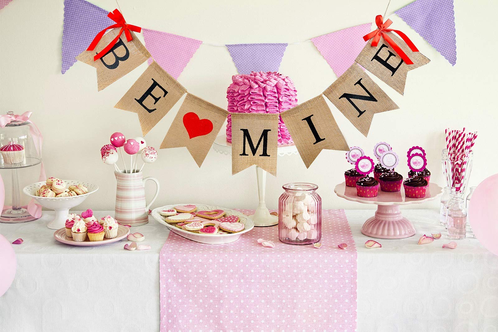 Valentines Day Decor, Valentines Decorations Banner, Valentines Day Burlap Banner, Valentines Decor For Home, Be Mine Hanging Ba