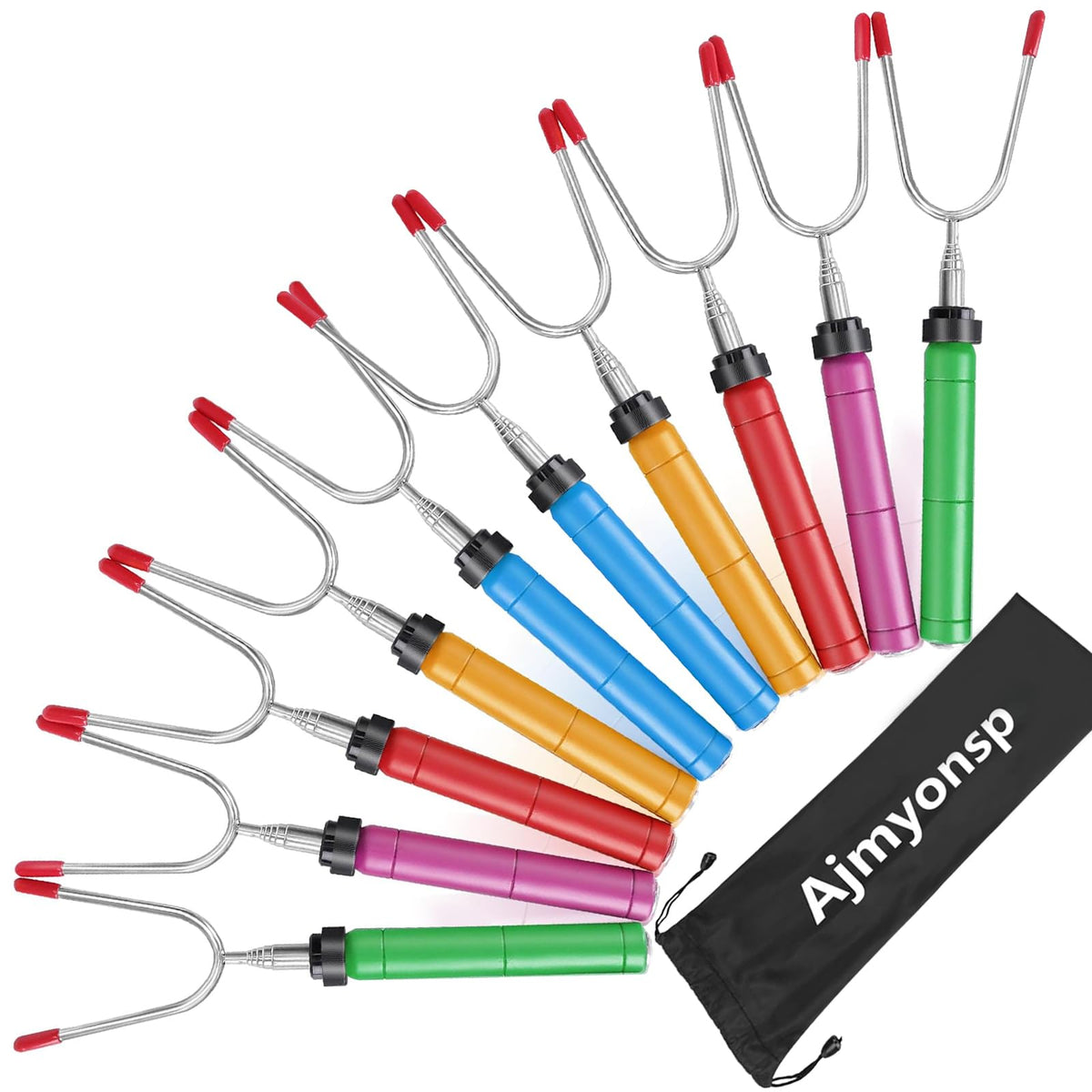 Ajmyonsp 34Inch Marshmallow Roasting Sticks Smores Stick Skewers For Fire Pit Campfire - Hot Dog Telescoping Forks Camping Acces