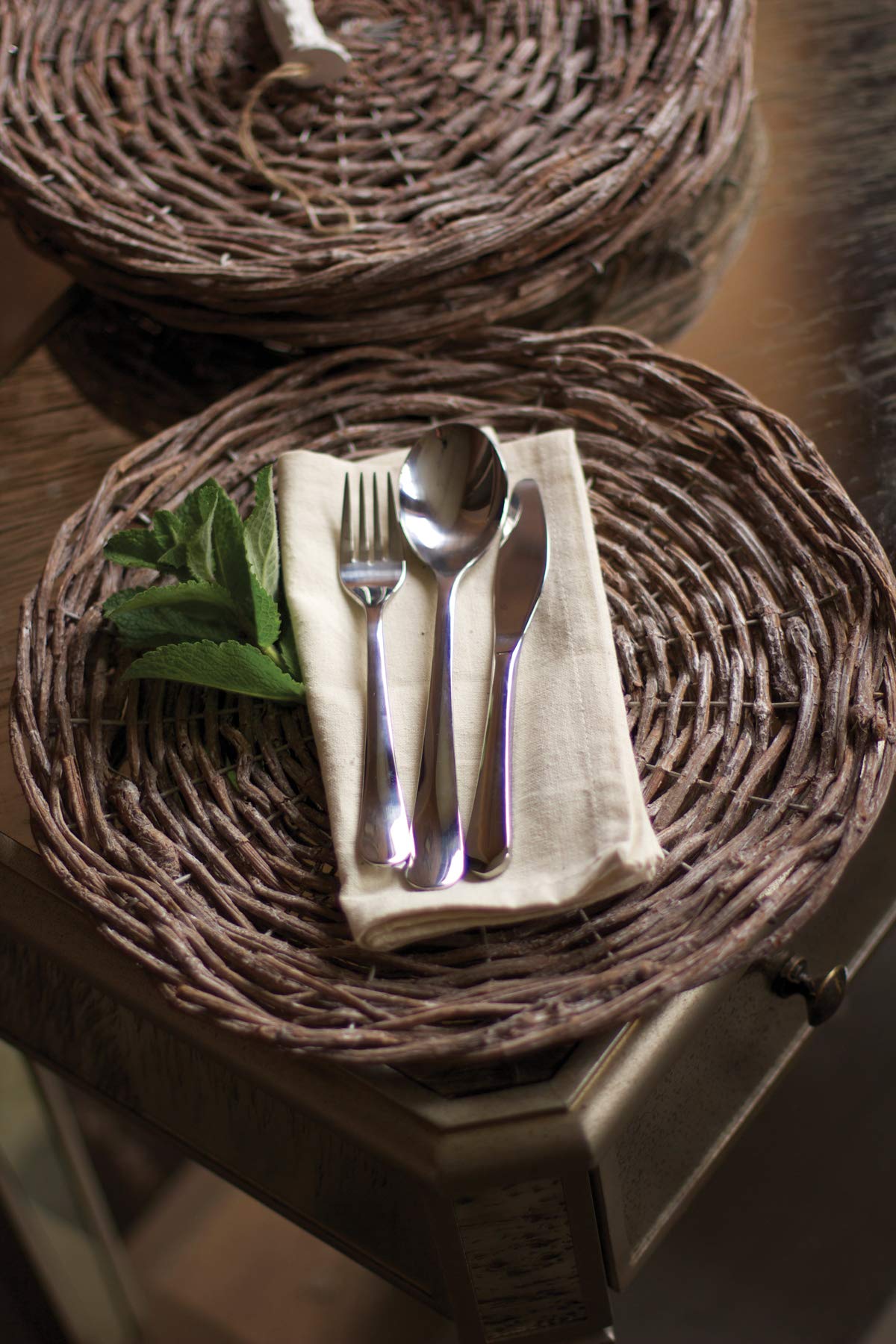 Kalalou Rustic Twig Charger, One Size, Gray