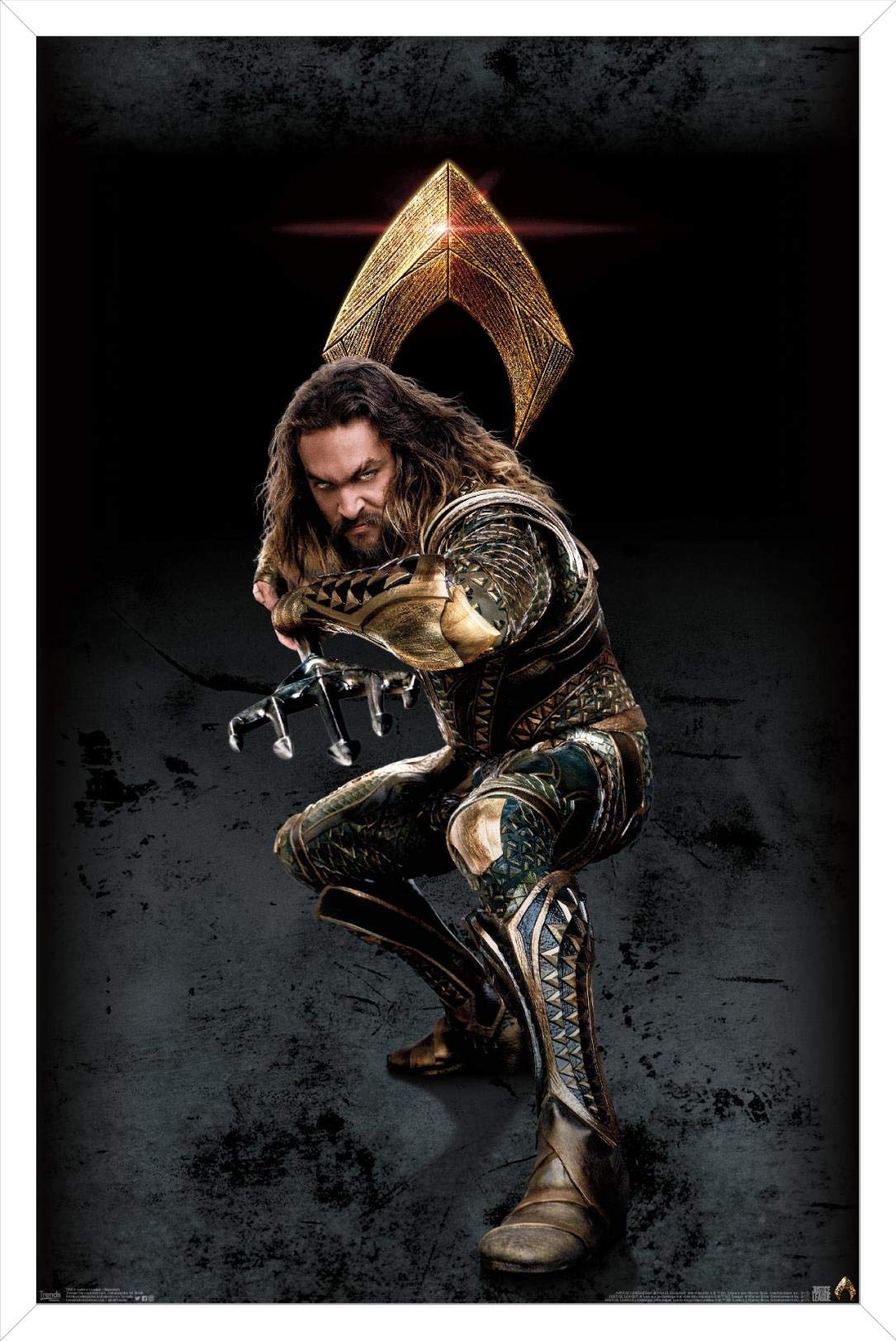 Trends International Dc Comics Movie - Justice League - Aquaman Wall Poster, 22.375'' X 34'', White Framed Version