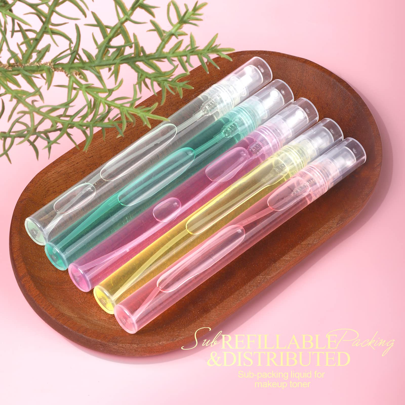 Fandamei Mini Spray Bottle, 10 Pack 10Ml Mini Plastic Spray Bottle Empty, Fine Mist Refillable Mini Perfume Bottle, Perfume Atom