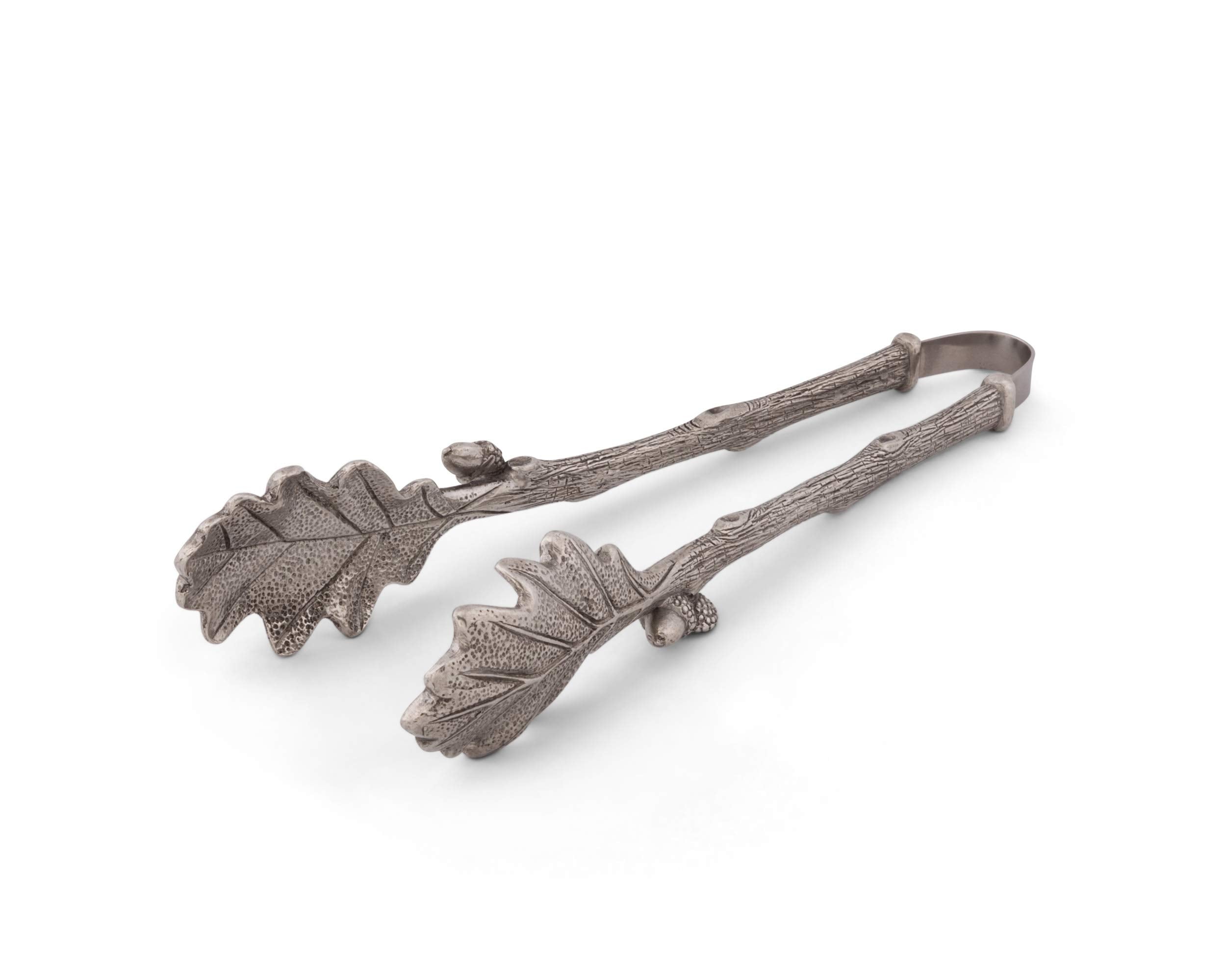 Vagabond House Pewter Oak Leaf Pattern Ice/Bread/Bar Tongs 8''Long X 3''Wide X 1''Tall