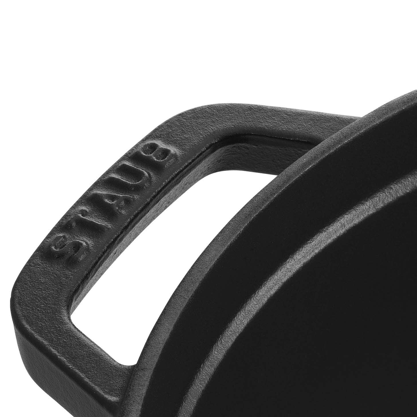 Staub Cast Iron Dutch Oven 0.75-Qt Round Cocotte, Made In France, Serves 1, Matte Black