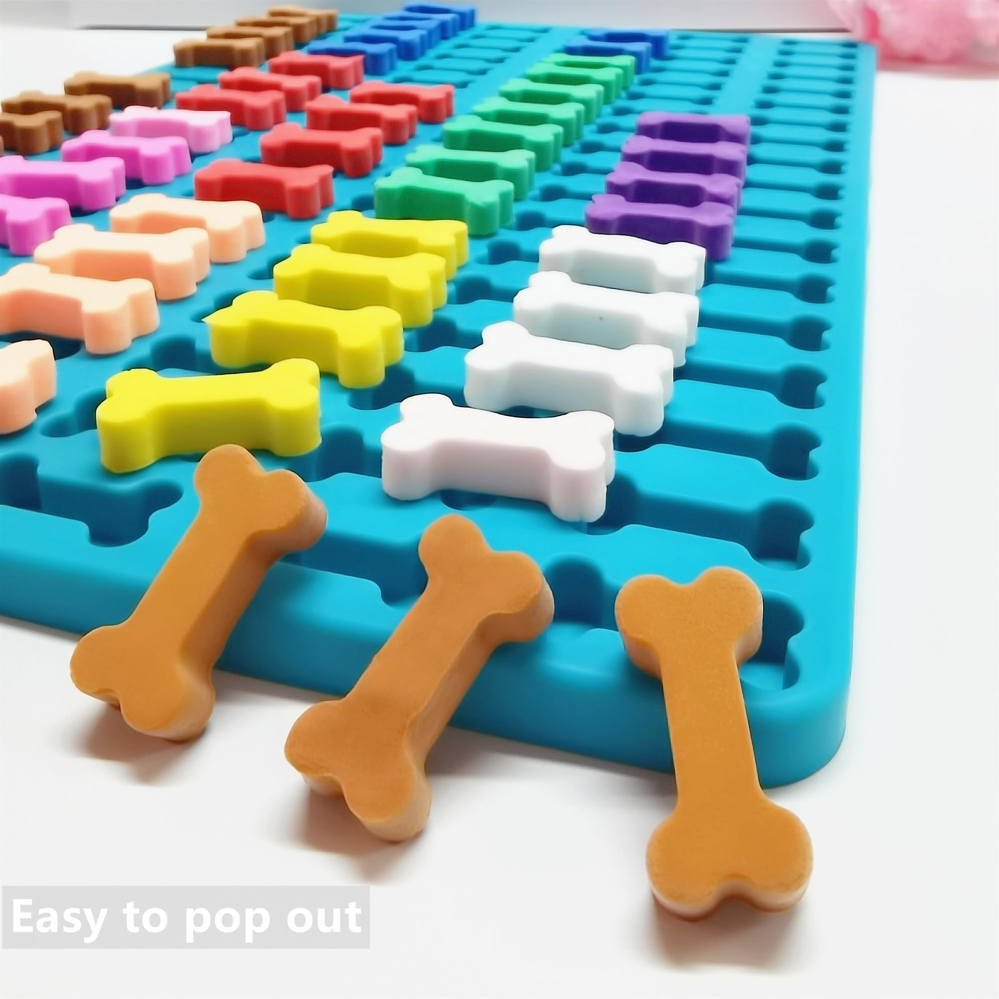 sofliym Dog Treat Molds - Silicone Mini Dog Bone Molds for Candy & Chocolate - Blue (1 PCS)