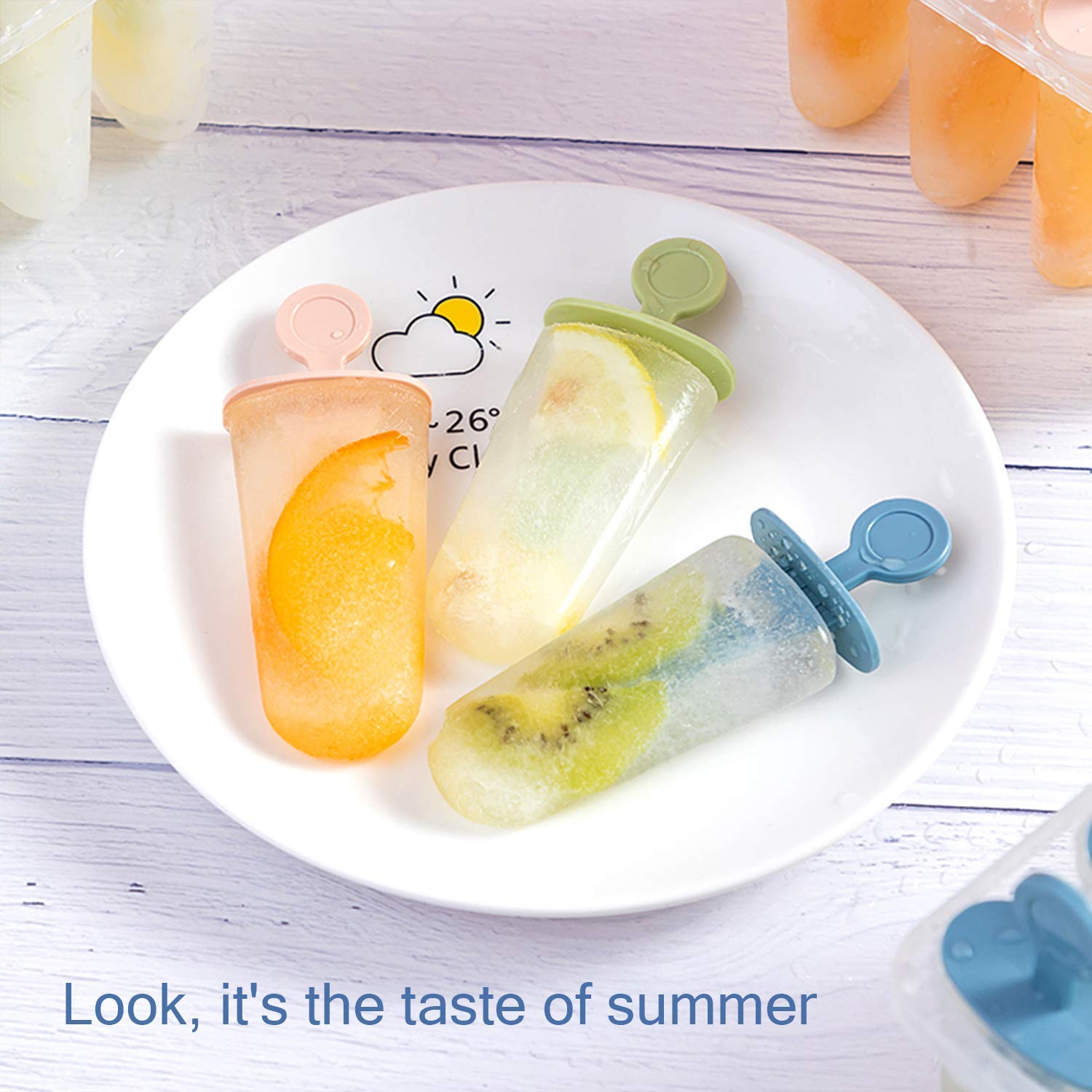 Popsicles Molds,8Pcs Silicone Popsicle Molds,Bpa Free Homemade Ice Popsicle Molds, Reusable Easy Release Ice Pop Molds With Stic