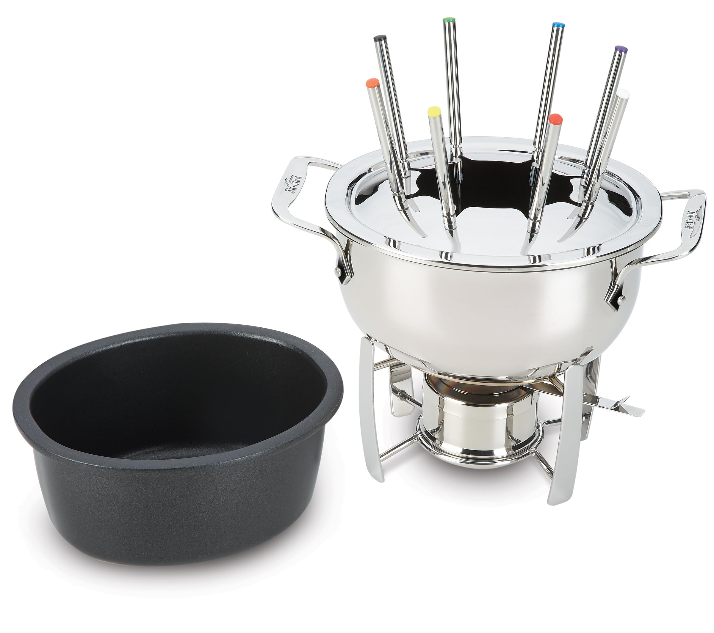 AllClad Specialty Stainless Steel Fondue Set 12 Piece Pots and Pans, Cookware Silver