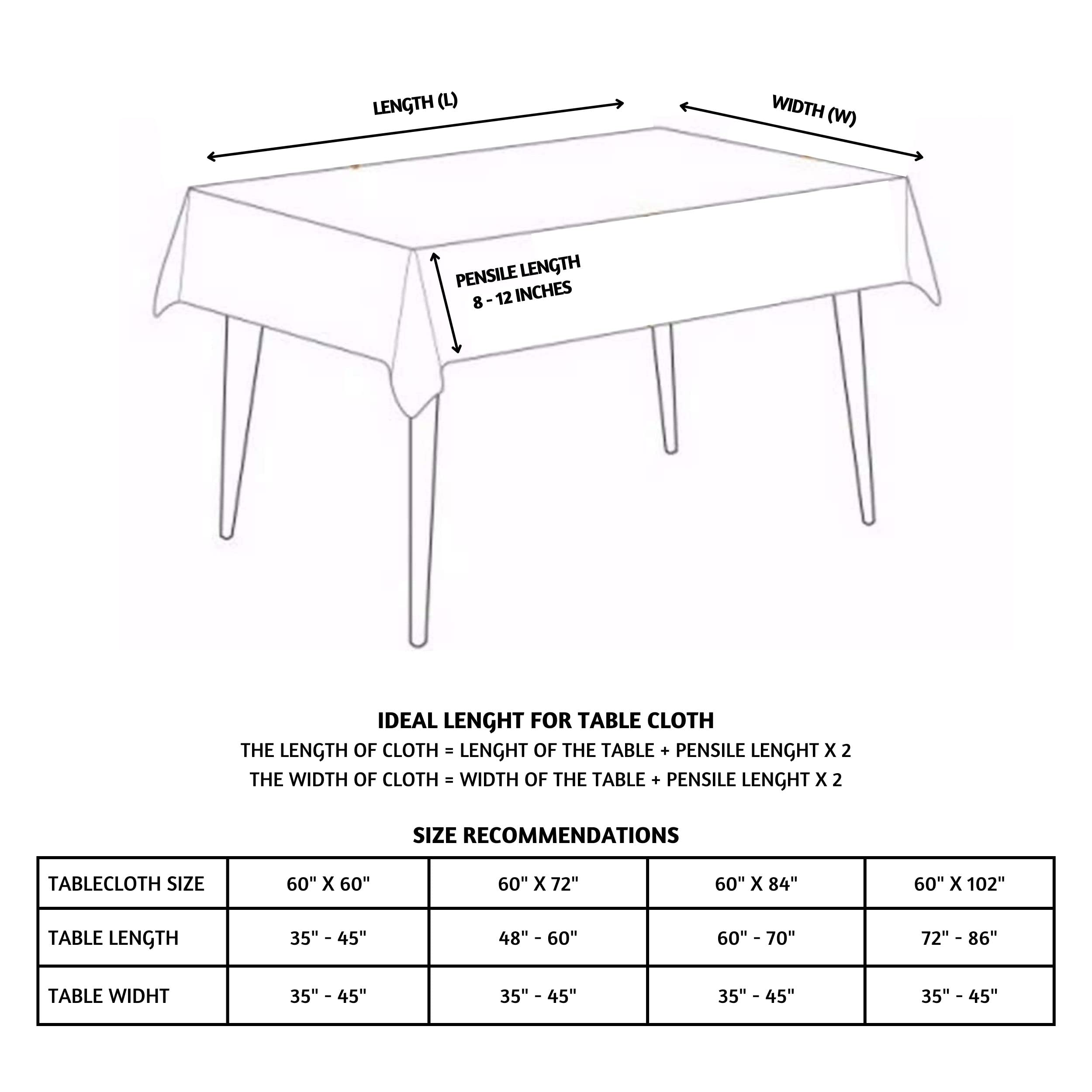 Folkulture Table Cloth For Rectangle Table 60 X 72 Inches, 100% Cotton Boho Tablecloth For Farmhouse Tabletop Decorations, Bohem