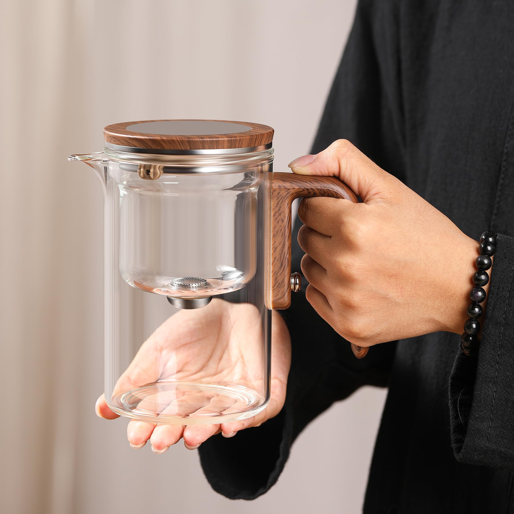 Mactano Enchanti Tea Pot, Magic Witchcraft Enchanted Glass Teapot With Strainer -800Ml