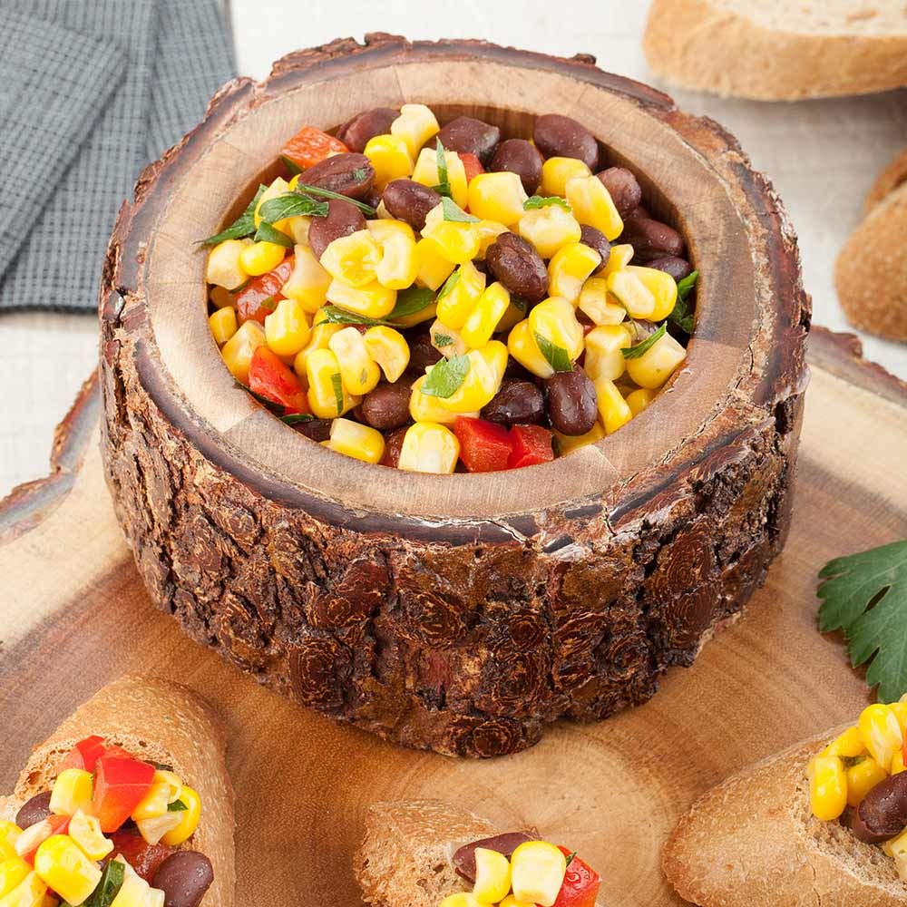Restaurantware 10 Ounce Wood Serving Bowl 1 Small Rustic Wood Bowl - Varnished With Bark Edges Round Natural Acacia Wood Wood So