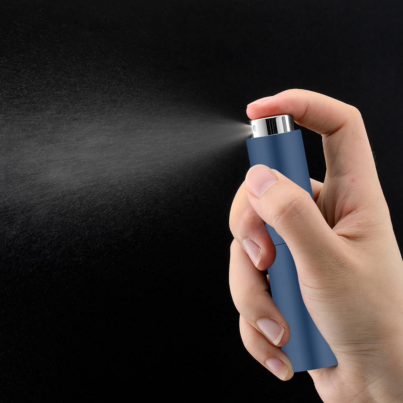 Lil Ray 8ML Portable Mini Perfume Atomizer Spray Bottle(4 PCS)  Travel Refillable Atomizer Sprayer for Perfume Cologn  Fragrance with Twist Design (Matte Black&Rose Gold&Blue&Silver)