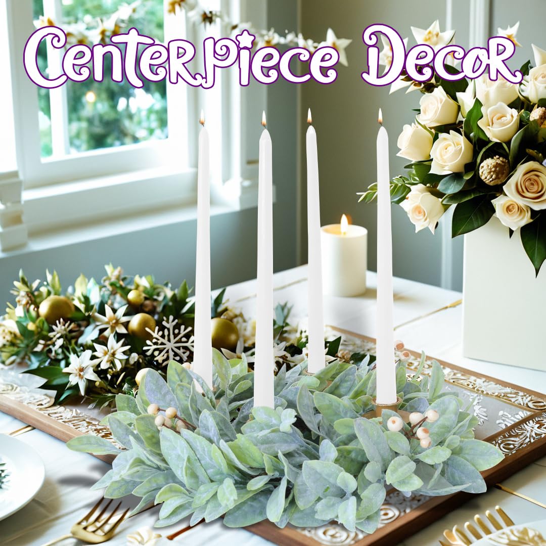 Seasons Candle Holder Wreath, Christmas Advent Centerpiece Decor,18 inch Candle Wreath Decorations for Table Indoor Home & Churc
