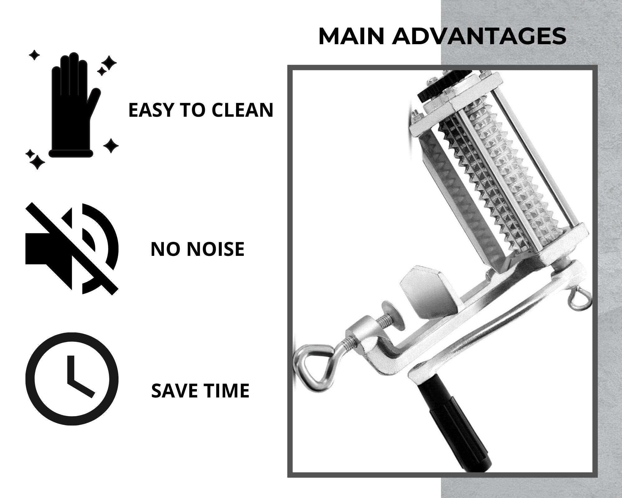 Commercial Meat Tenderizer Cuber Heavy Duty Steak Flatten Tool Meat Tenderizer Tool Meat Grinder Attachment Clamp-On Meat Tender