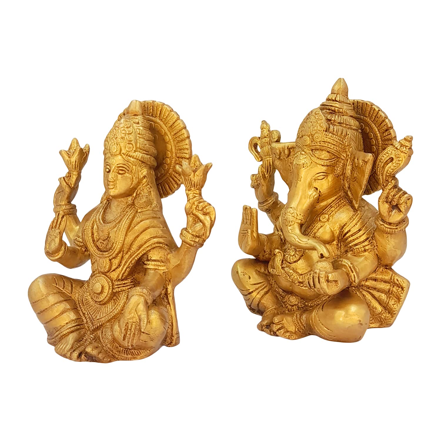 Artvarko Brass Ganesha Laxmi Ganesh Lakshmi Bhagwan Idol Sitting Statue For Home Office Success Entrance Dcor Diwali Pooja Good