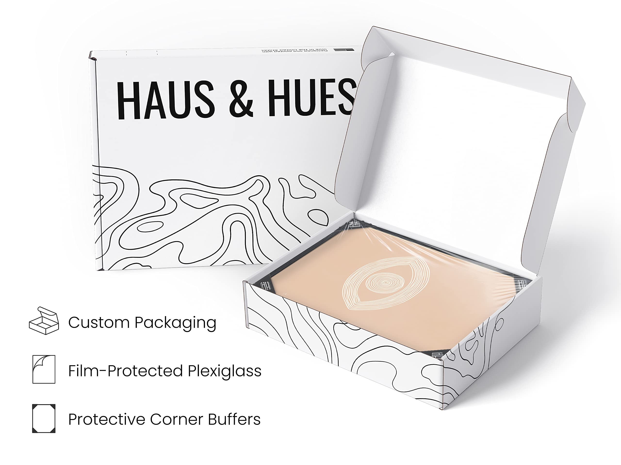 HAUS AND HUES Boho Posters Neutral Wall Art Prints - Boho Posters and Prints Abstract Art Wall Prints Boho Art Wall Decor Boho Prints Eye of Sauron Peach (24x36 Framed Black)