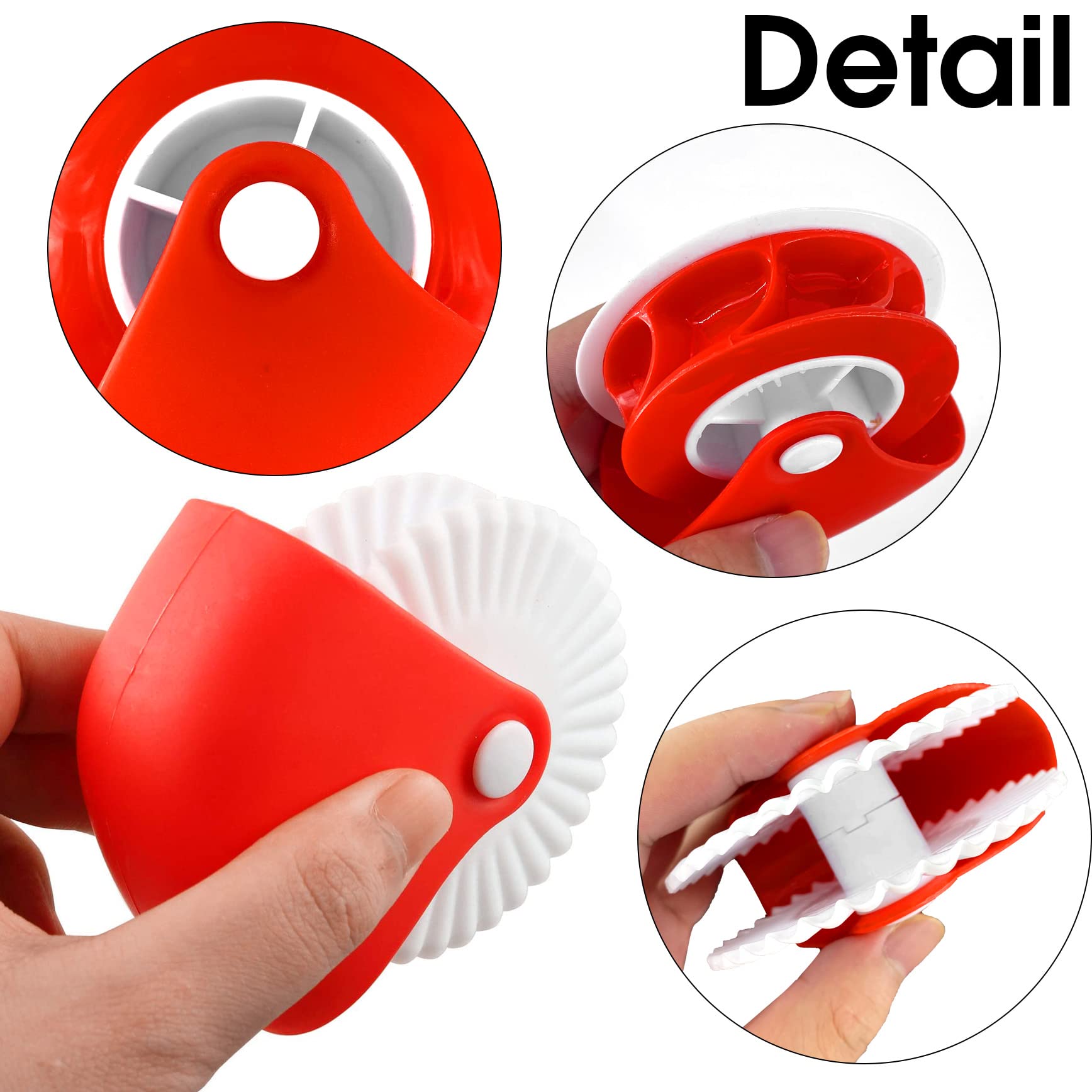 Ginfonr 2 Pack Pastry Cutting Wheel, Pastry Wheel Decorator Pie Crust Pastry Wheel And Cutter For Cutting Pastry, Rolled Pastry