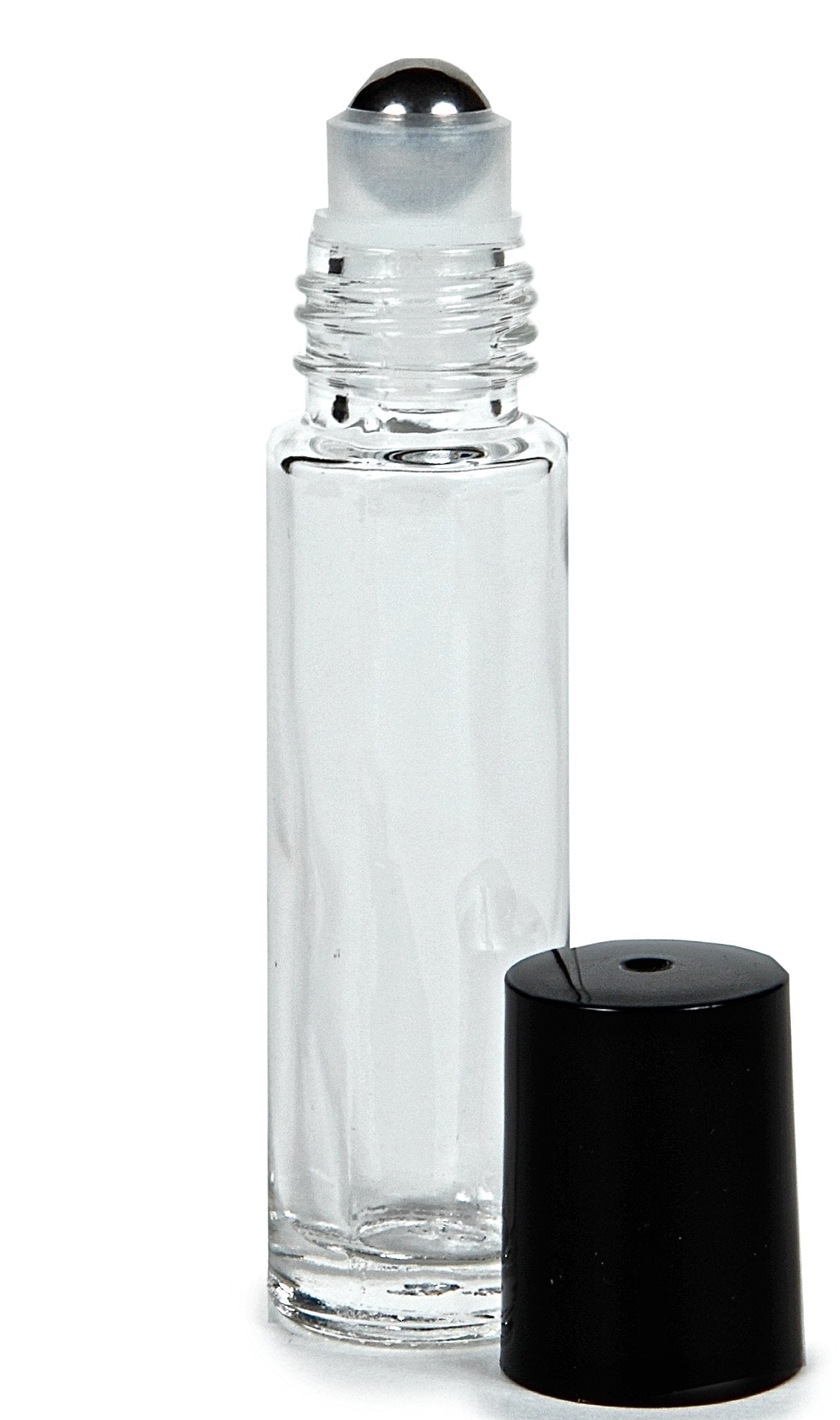 Vivaplex  24  Clear  10 ml Glass Roll-on Bottles with Stainless Steel Roller Balls. 3-3 ml Droppers included