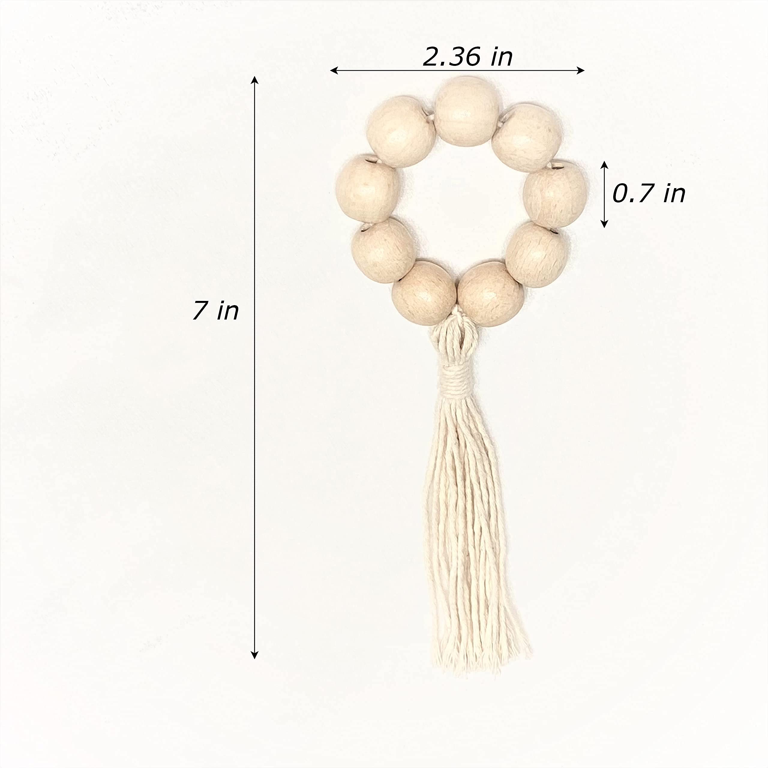LEBEJUA Handmade Napkin Ring with Wood Beads & Jute Twine - Affordable Rustic Wooden Napkin Ring Holder for Table Decoration  Boho Style Farmhouse Napkin Rings  Napkin Rings Set of 6