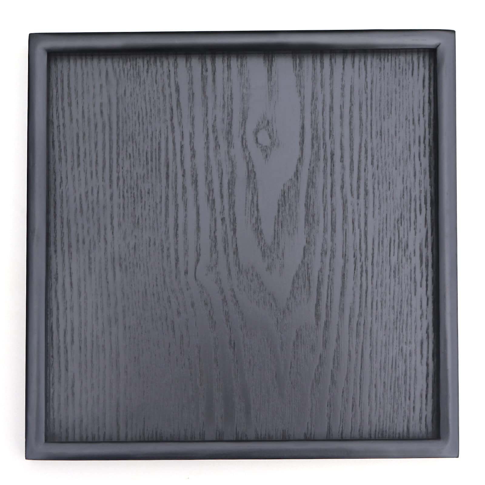 Solid Wood Serving Tray, Square Non-Slip Tea Coffee Snack Plate, Serving Tray With Raised Edges, For Home Kitchen Restaurant (9.