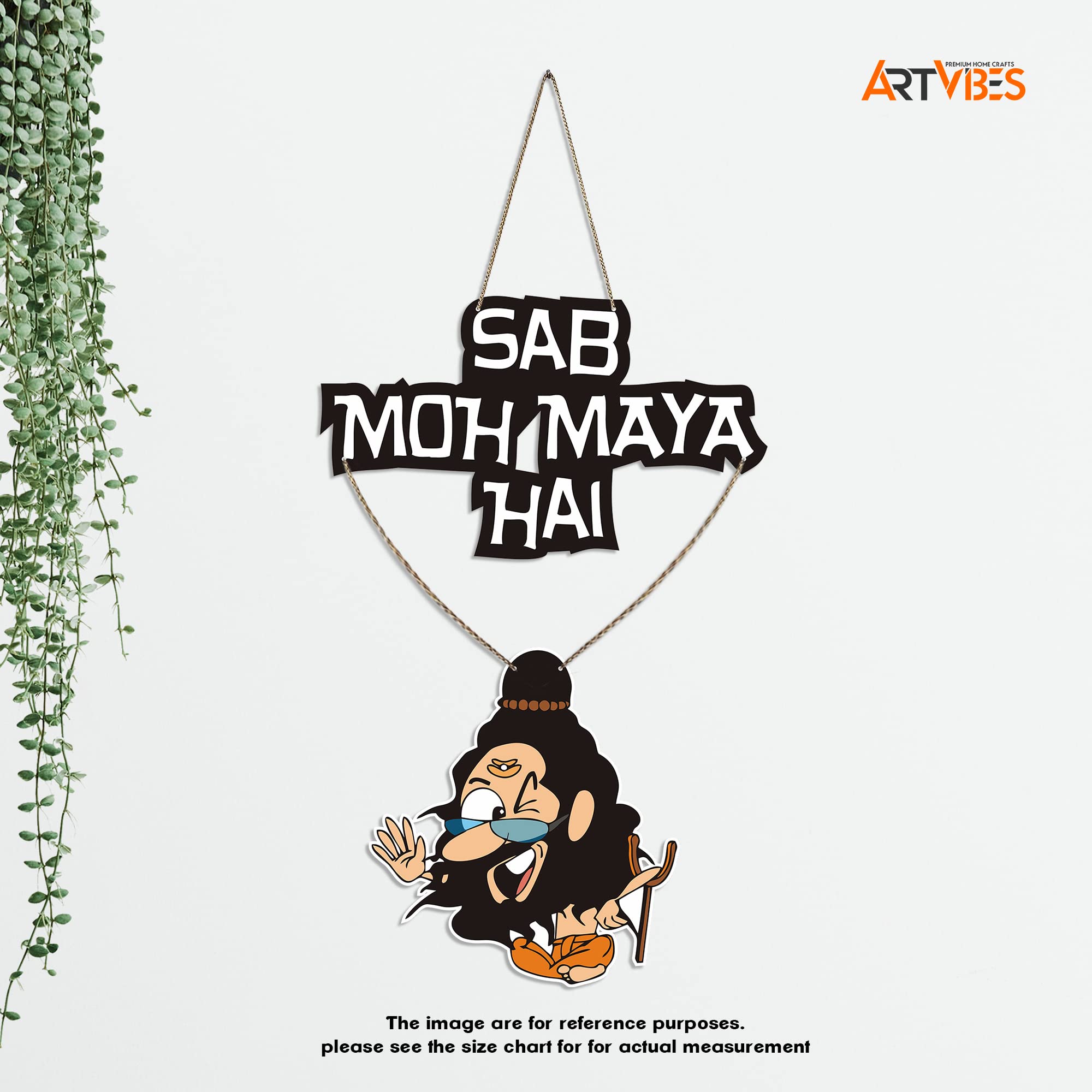 Artvibes Funny Baba Wood Wall Hanging with Quotes for Home Decor | Office | Gifts | Living Room |Wooden Decorative Items | Desig