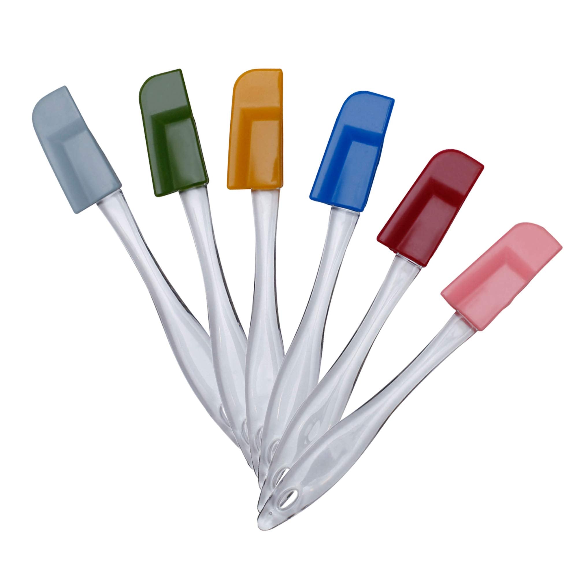 Silicone Spatula Rubber Set Of 6 Mini Small Kitchen Baking Non Stick Scraper Sets Cooking Serving Cookies High Heat Resistant Ex