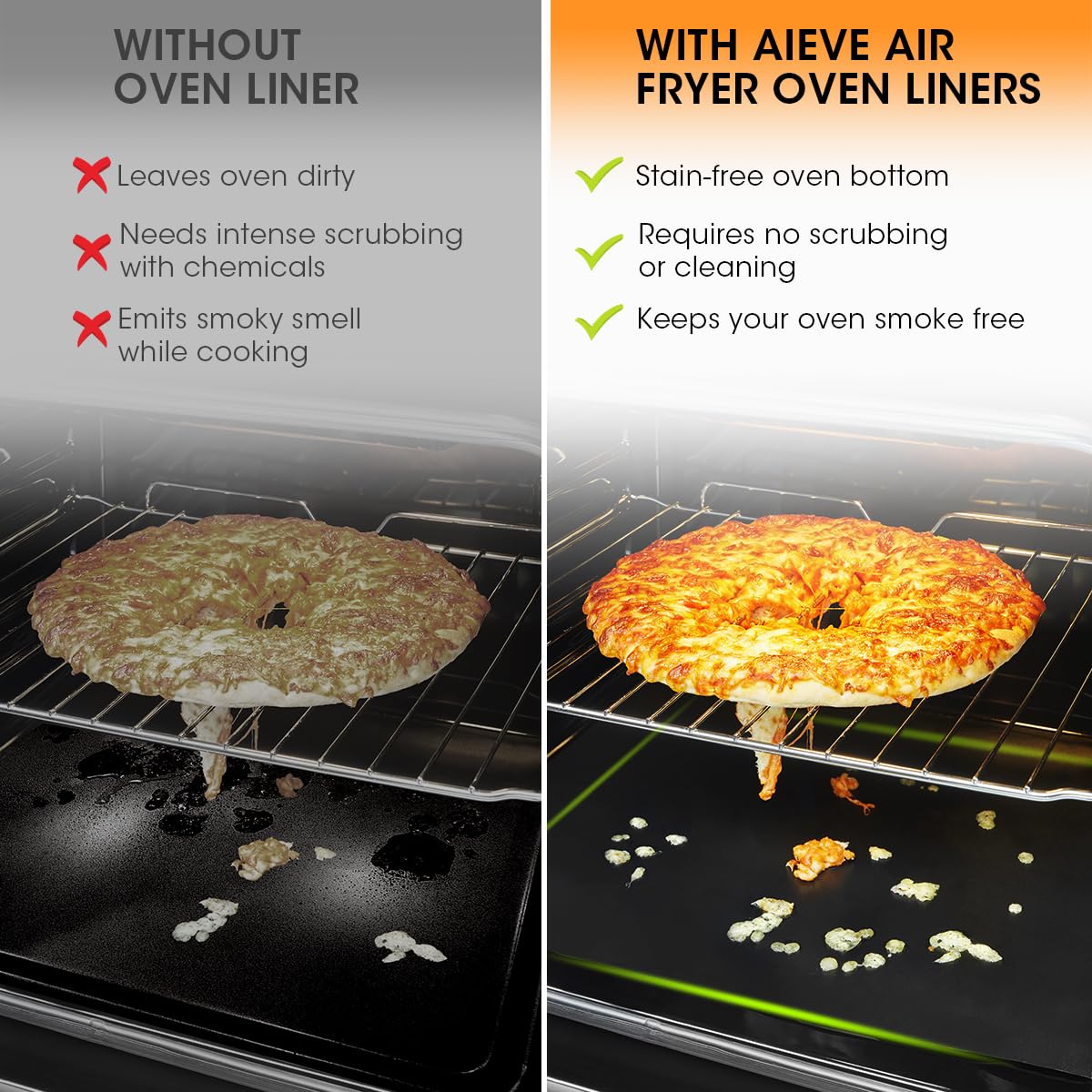 Aieve Air Fryer Oven Liners  Non-stick Mat Baking Compatible with Ninja Foodi SP101 SP201 SP301 Fry Toaster Microwave (3 Pack)