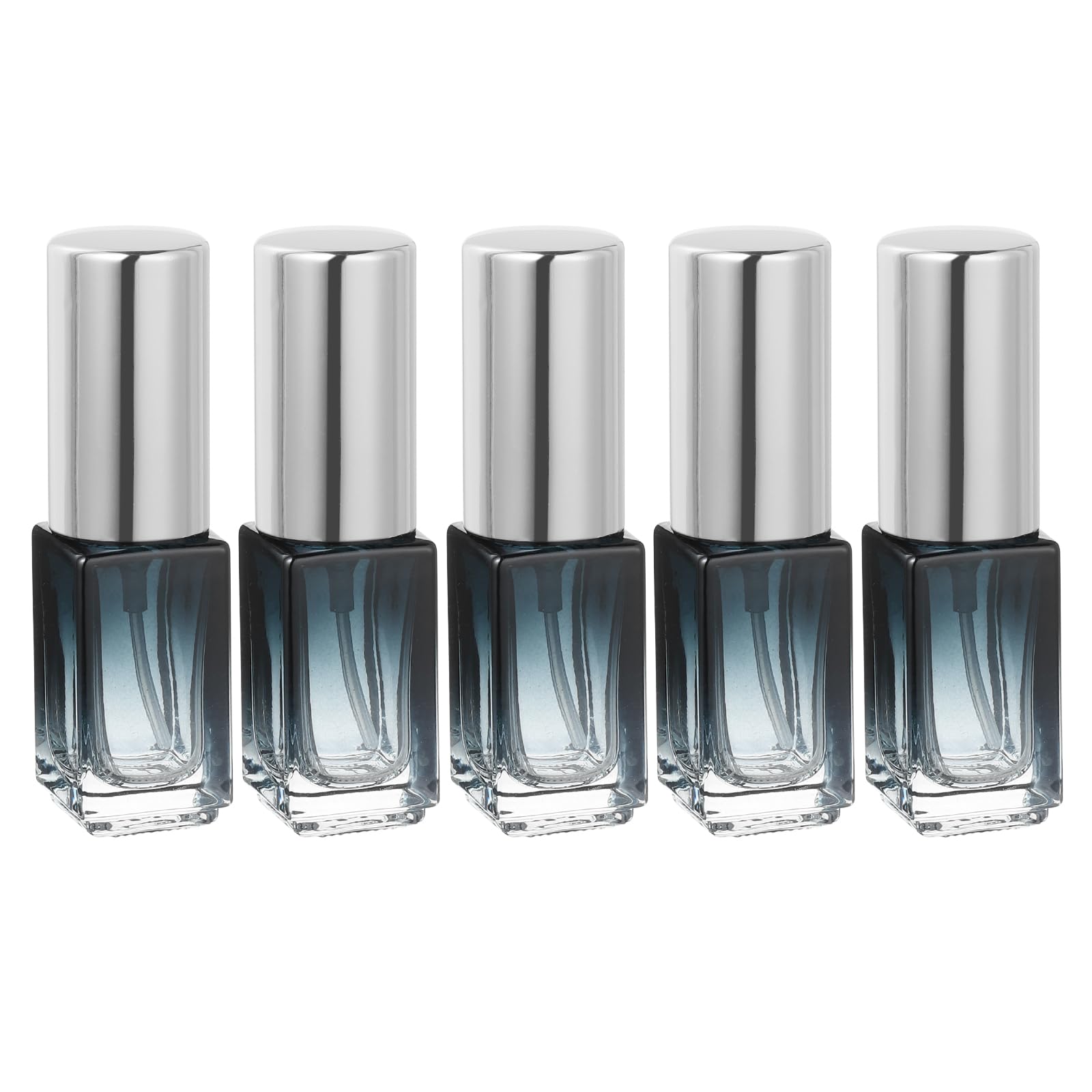 uxcell 3ml Glass Mini Perfume Bottles, 5Pcs Fine Mist Bottle Refillable Empty Mini Spray Bottles with Aluminized Nozzle for Perf