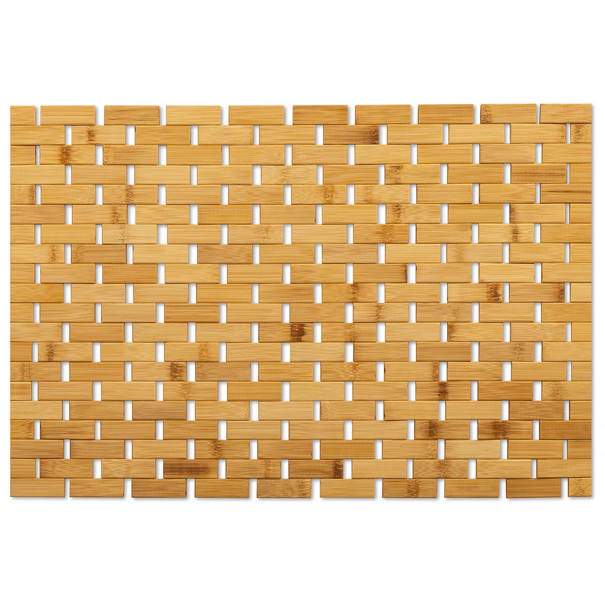 Homdsim Bamboo Bath Mat With Anti Slip Pads,23.6X15.8 Inches Bathroom Shower And Bathtub Floor Mats,Non Slip Water Proof Mat,Ind