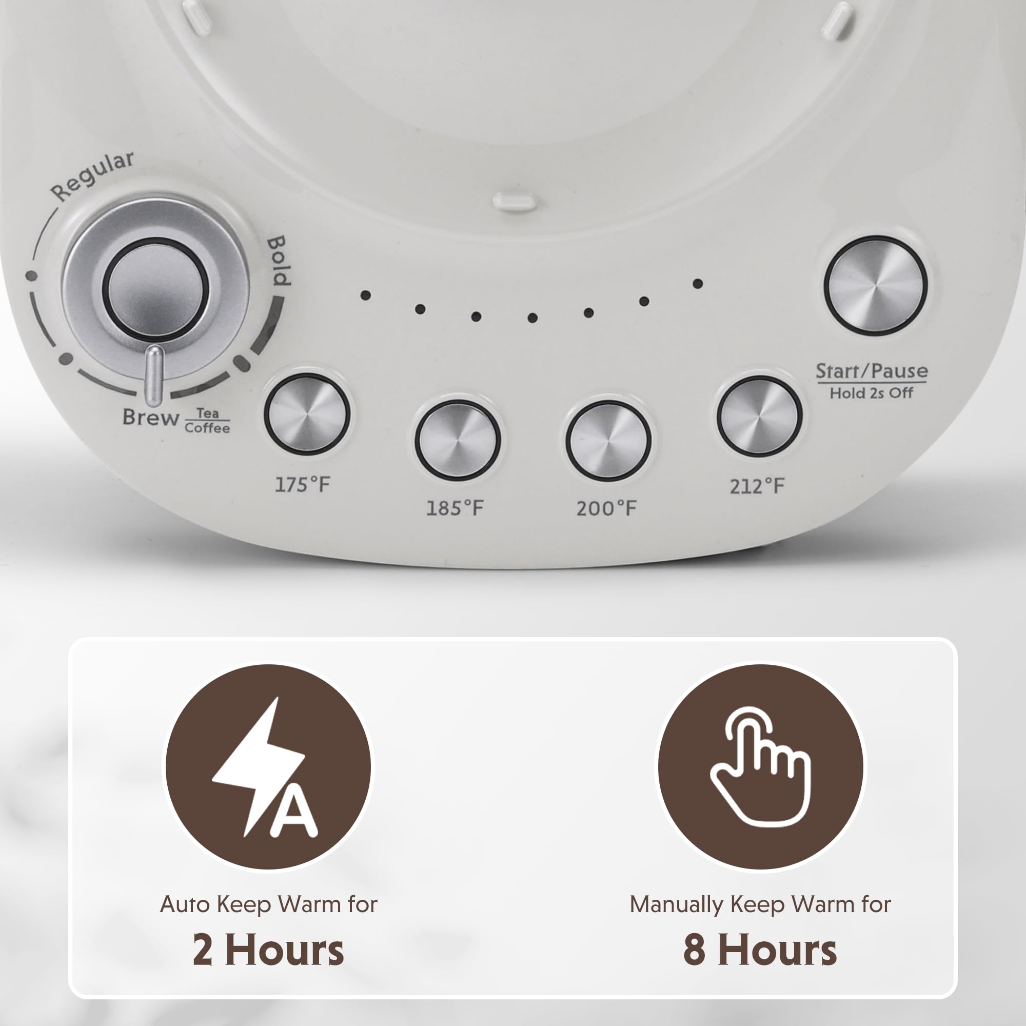 Buydeem K156 Tea Maker, Electric Kettle For Coffee And Tea Brewer With 6 Flavor Controls, 4 Temperature Settings, 8 Hours Keep W