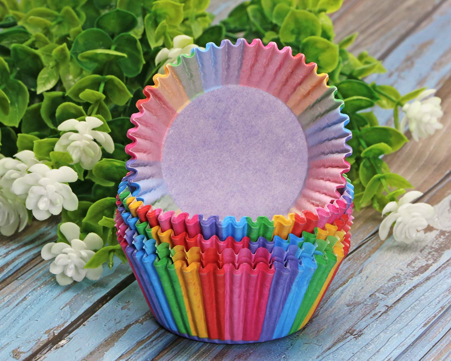 Mini Skater 100Pcs Standard Size Paper Baking Cups Rainbow Cupcake Liners For Wedding Birthday Party Muffins Cupcakes Cake Balls