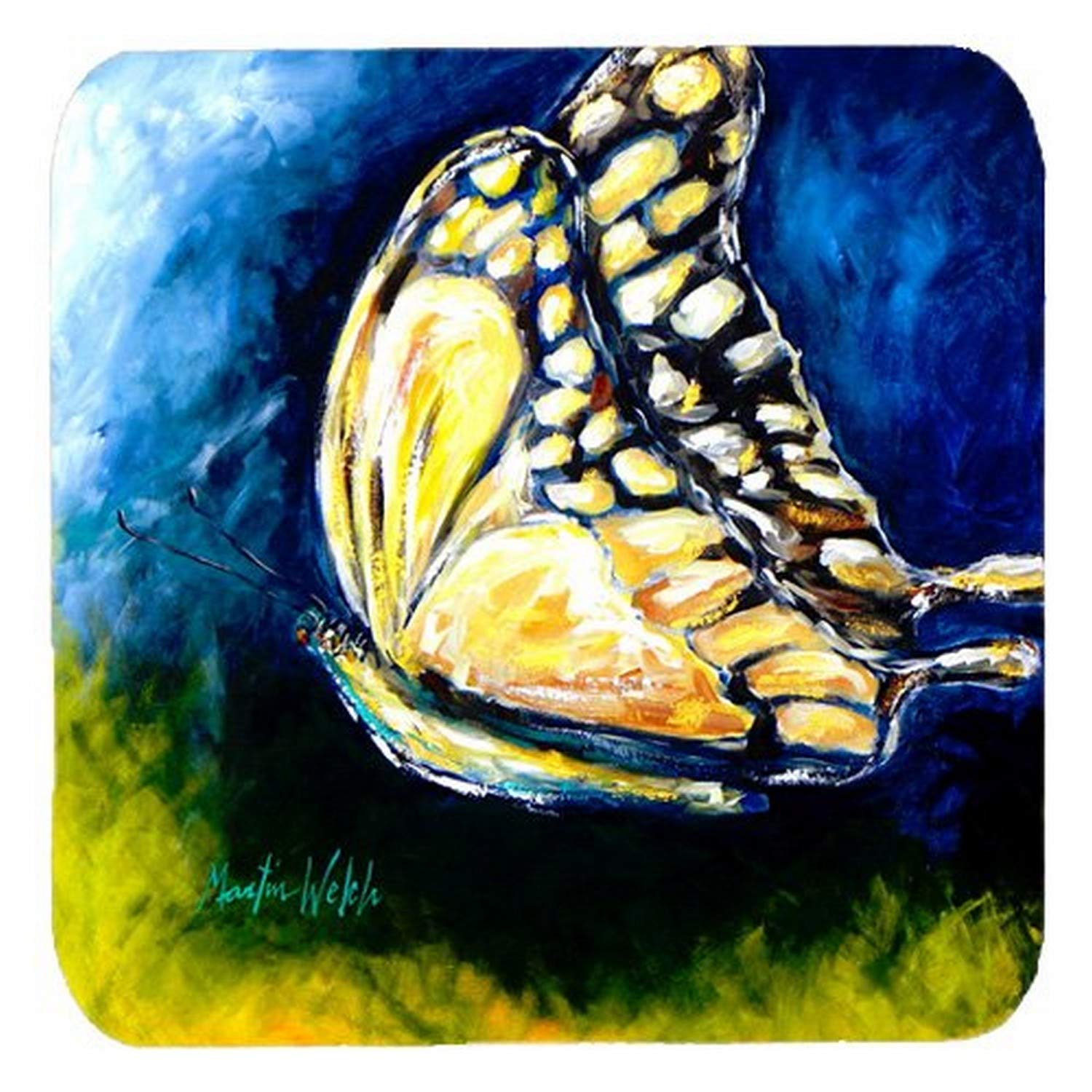 Carolines Treasures Insect-Butterly Forward Motion Foam Coasters (Set of 4), 3.5 H x 3.5 W, Multicolor