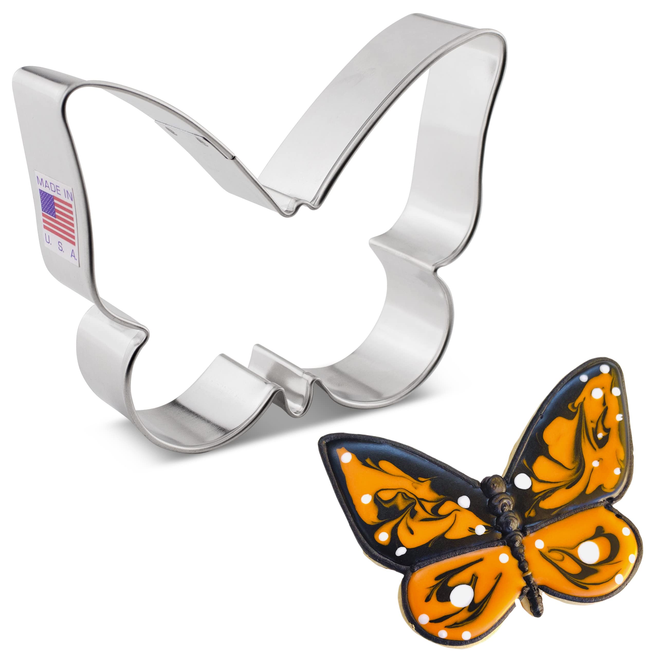 Cute Butterfly Cookie Cutter, 3'' Made In Usa By Ann Clark