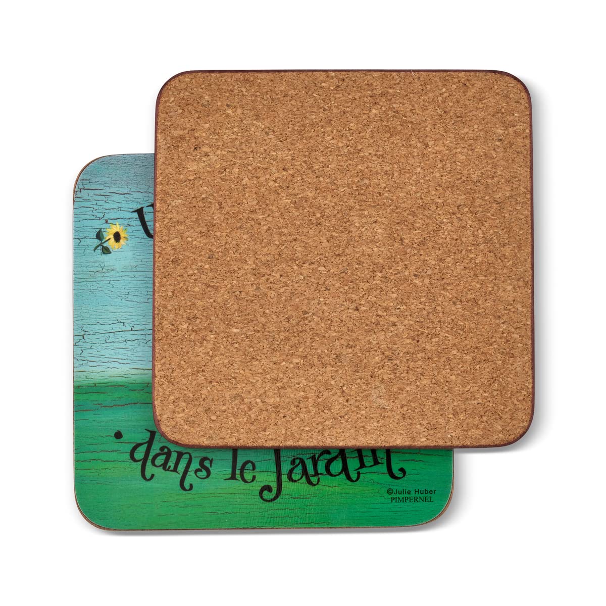 Pimpernel Dans Le Jardin Collection Coasters | Set Of 6 | Cork Backed Board | Heat And Stain Resistant | Drinks Coaster For Tabl