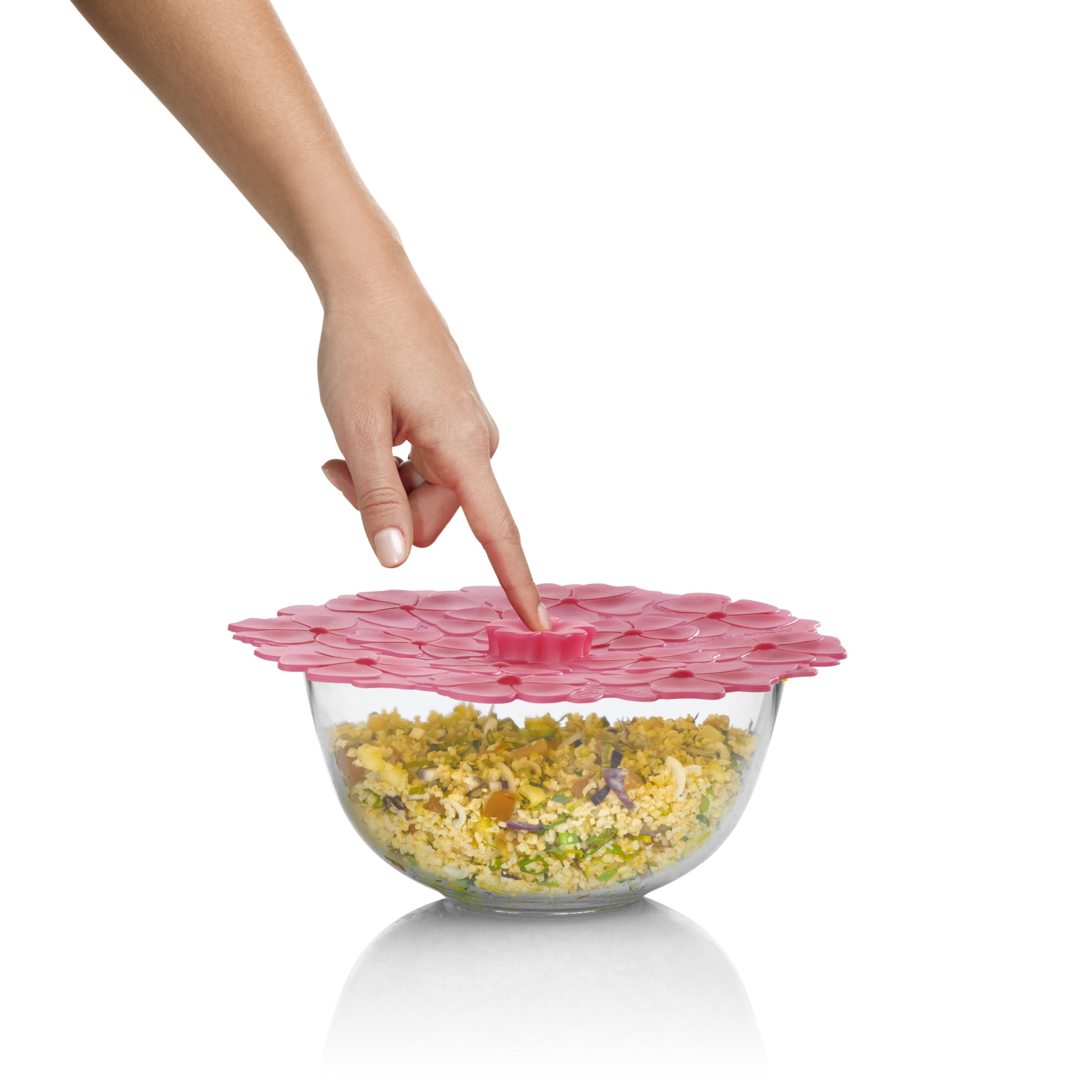 Charles Viancin Silicone Lids - Geranium Silicone Bowl Covers/Airtight Pan Lid (11 Inch Candy Pink)