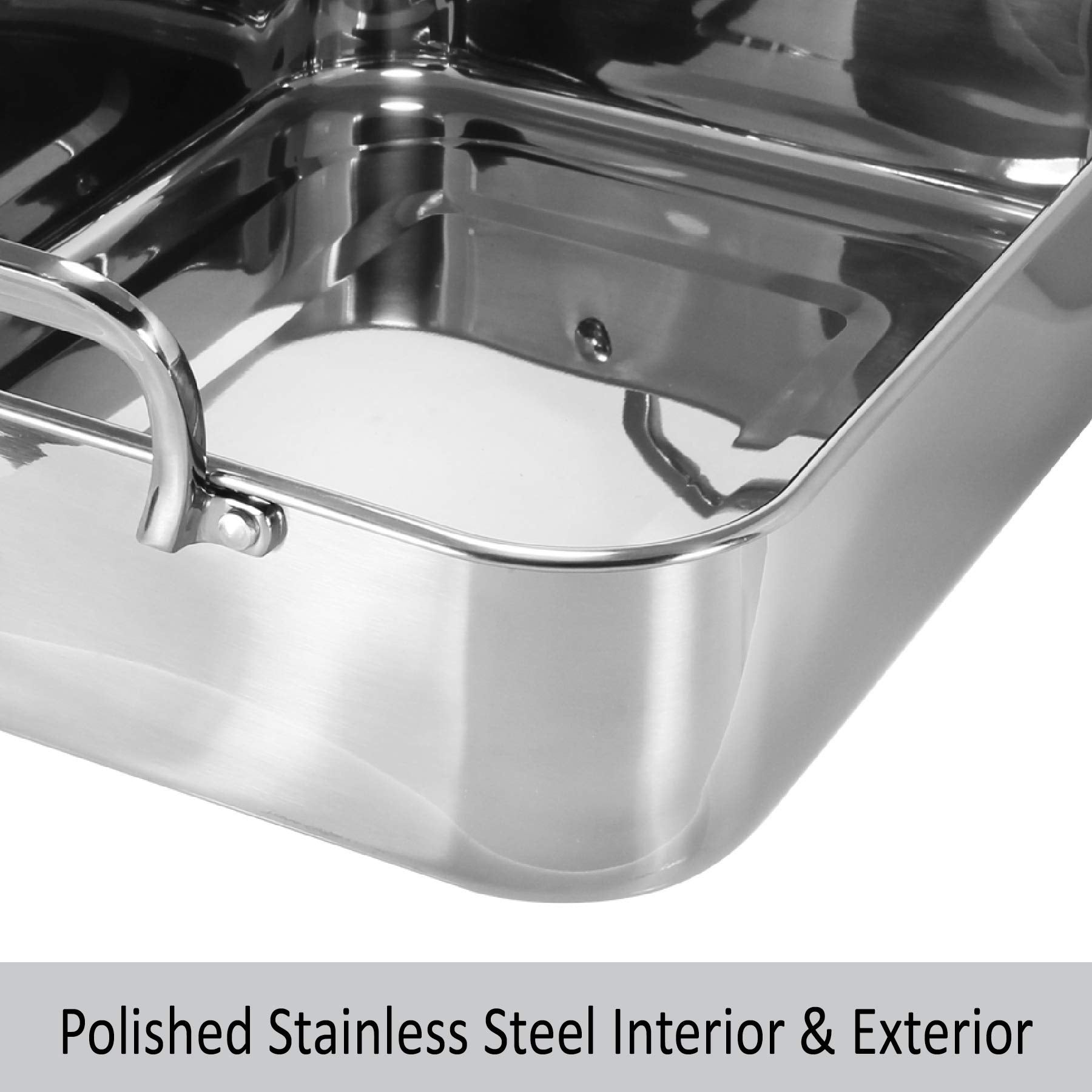 Chantal Stainless Steel Roasting Pan With Non Stick Roasting Rack, 15.5''X12.25''X4'' (Sl60-38Rkc)