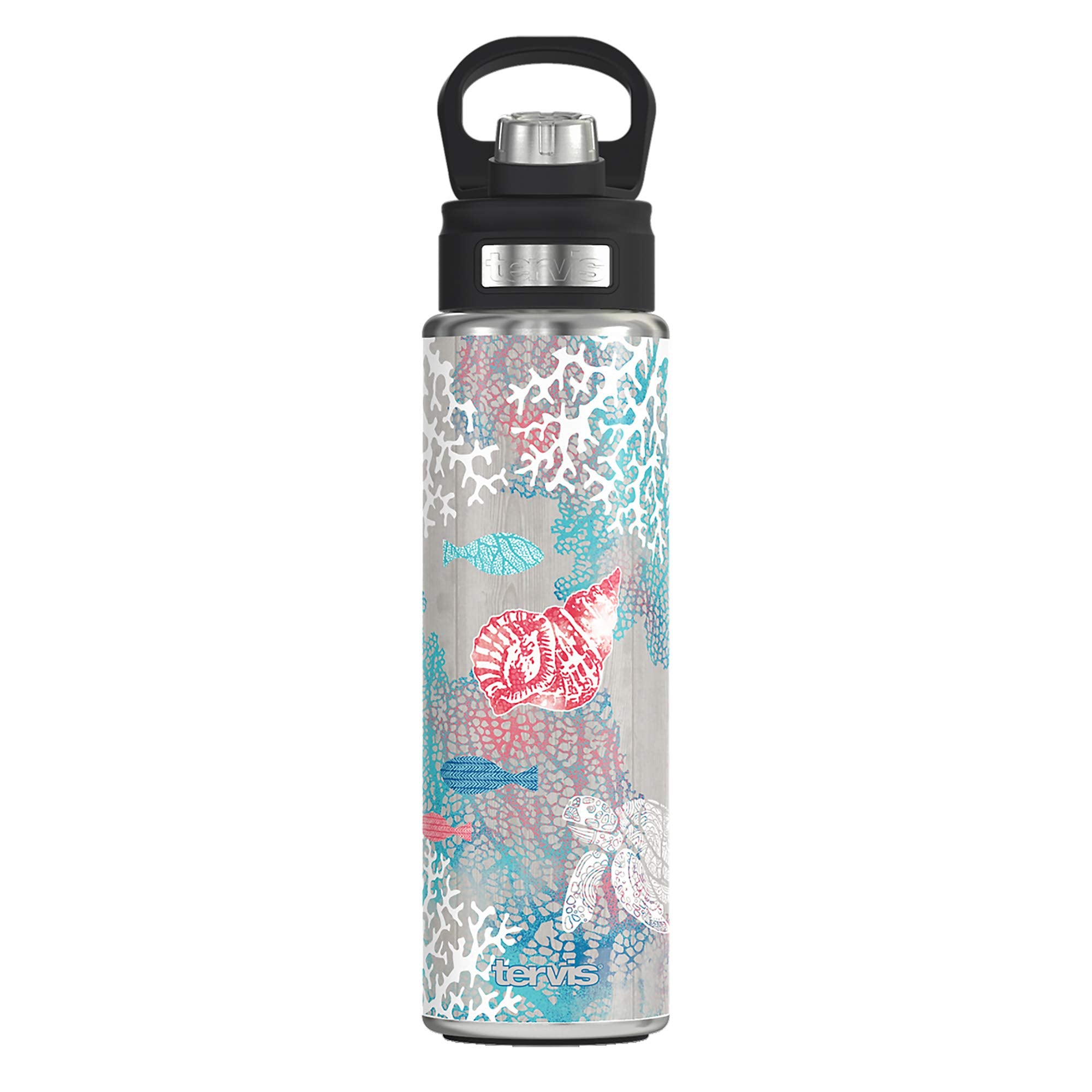 Tervis Ocean Life Dive Triple Walled Insulated Tumbler Travel Cup Keeps Drinks Cold, 24Oz Wide Mouth Bottle, Ocean Life Dive, 1