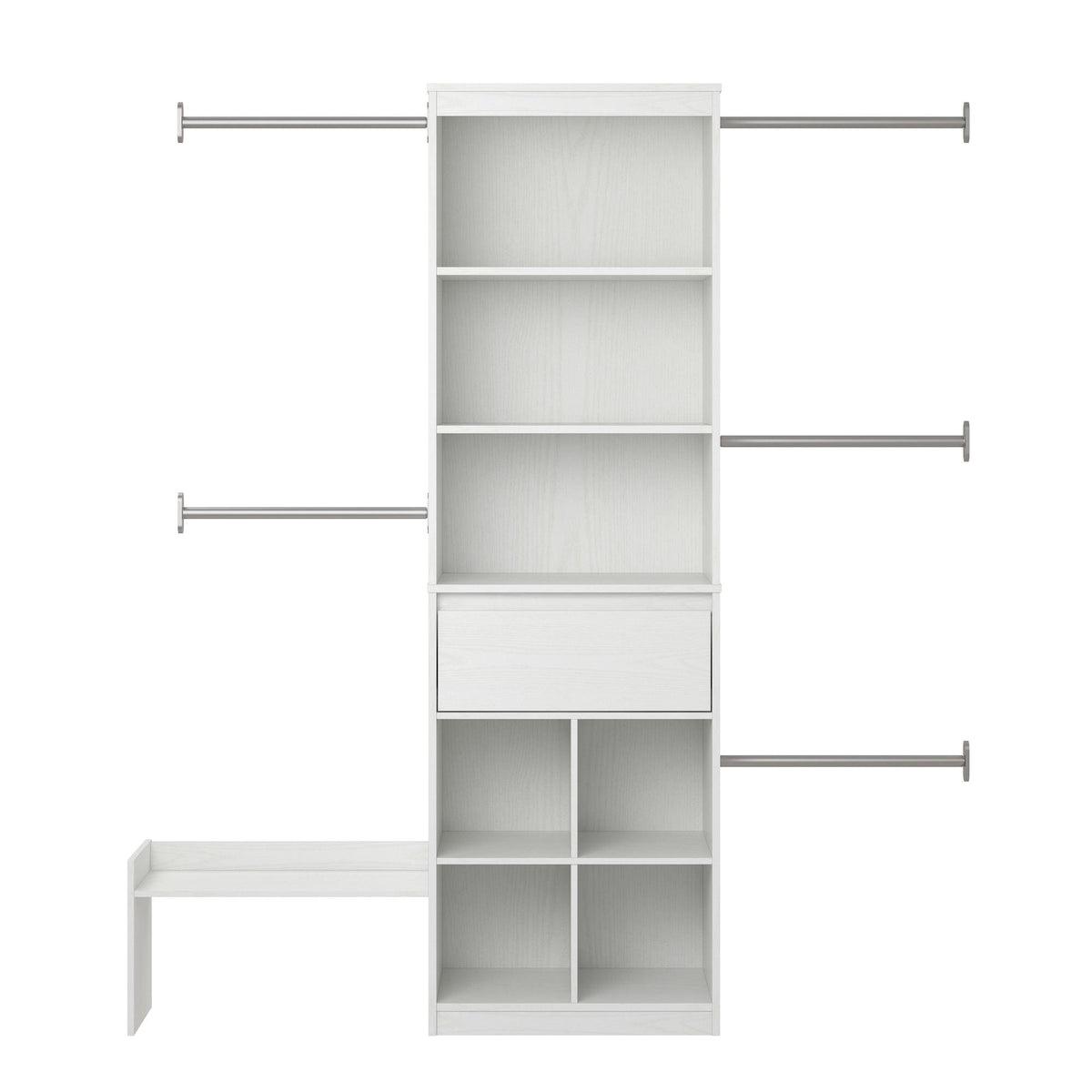 Little Seeds Grow With Me Adjustable Kids Closet Organizer System, 15.69'' D X 95.44'' W X 76.62'' H, White