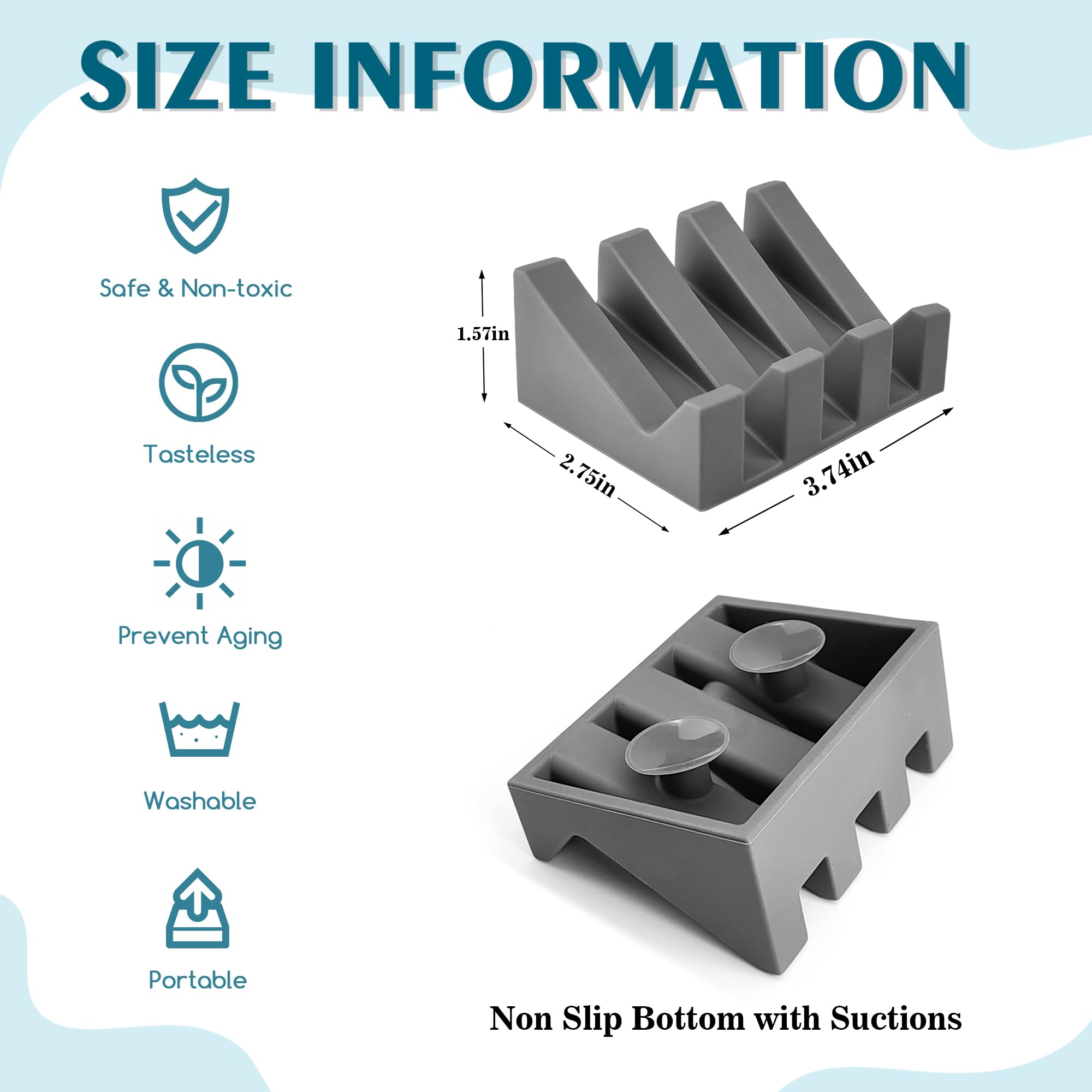 Coipdfty Soap Dishes, Upgrade Suction Silicone Shower Soap Dish With Drianage, Bar Soap Holder & Saver Waterfall Self-Draining T