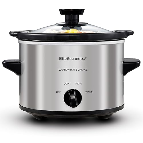 Elite Gourmet      Mst-250Xs Electric Slow Cooker Ceramic Pot, Adjustable Temp, Entrees, Sauces, Stews & Dips, Dishwasher Safe G