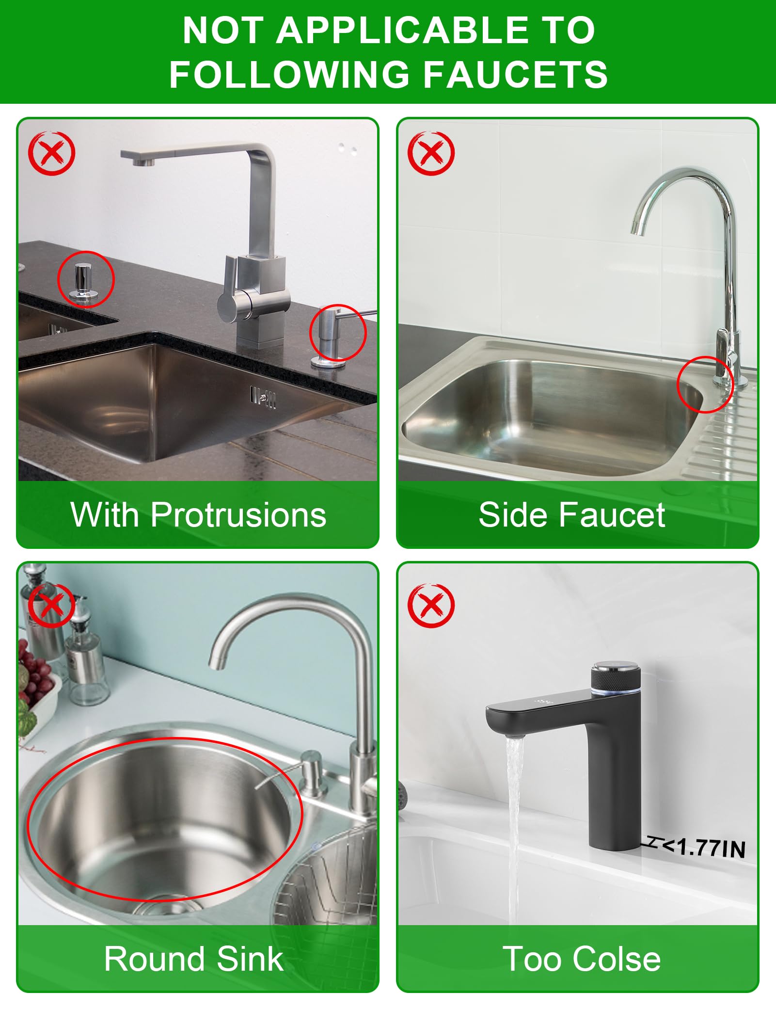 Kitchen Sink Splash Guard, 5Slope Draining Mat For Kitchen Sink, 24 Inch Sink Faucet Mat, Silicone Sink Faucet Mat Splash Guard,