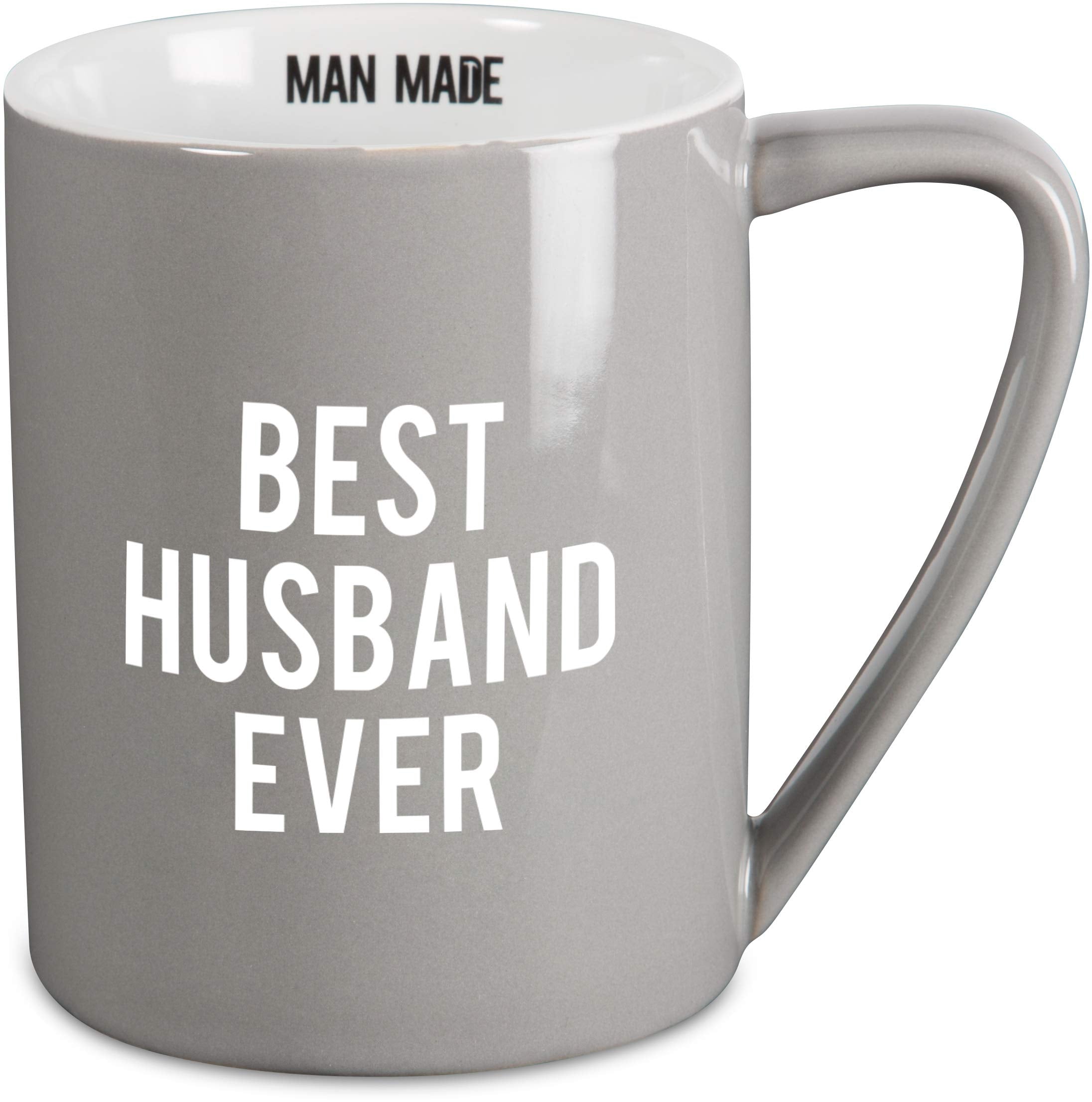 Pavilion Gift Company Man Made Best Husband Ever Coffee Mug, 18 oz, Gray